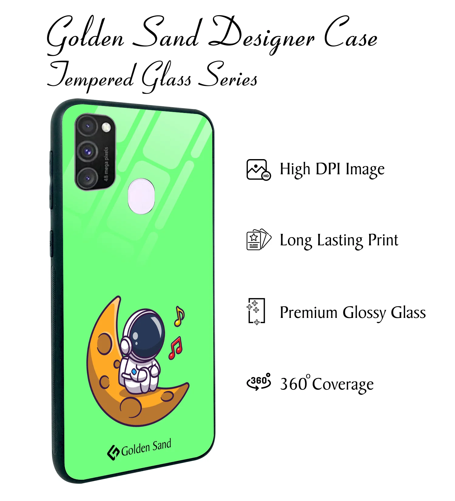 Golden Sand Slim Designer Glass Series For Samsung Galaxy M30s [Cartoon 1] - Image 2