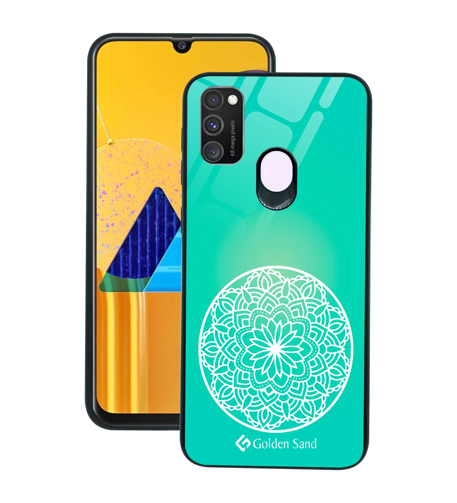 Golden Sand Slim Designer Glass Series For Samsung Galaxy M30s [Mandala 1]