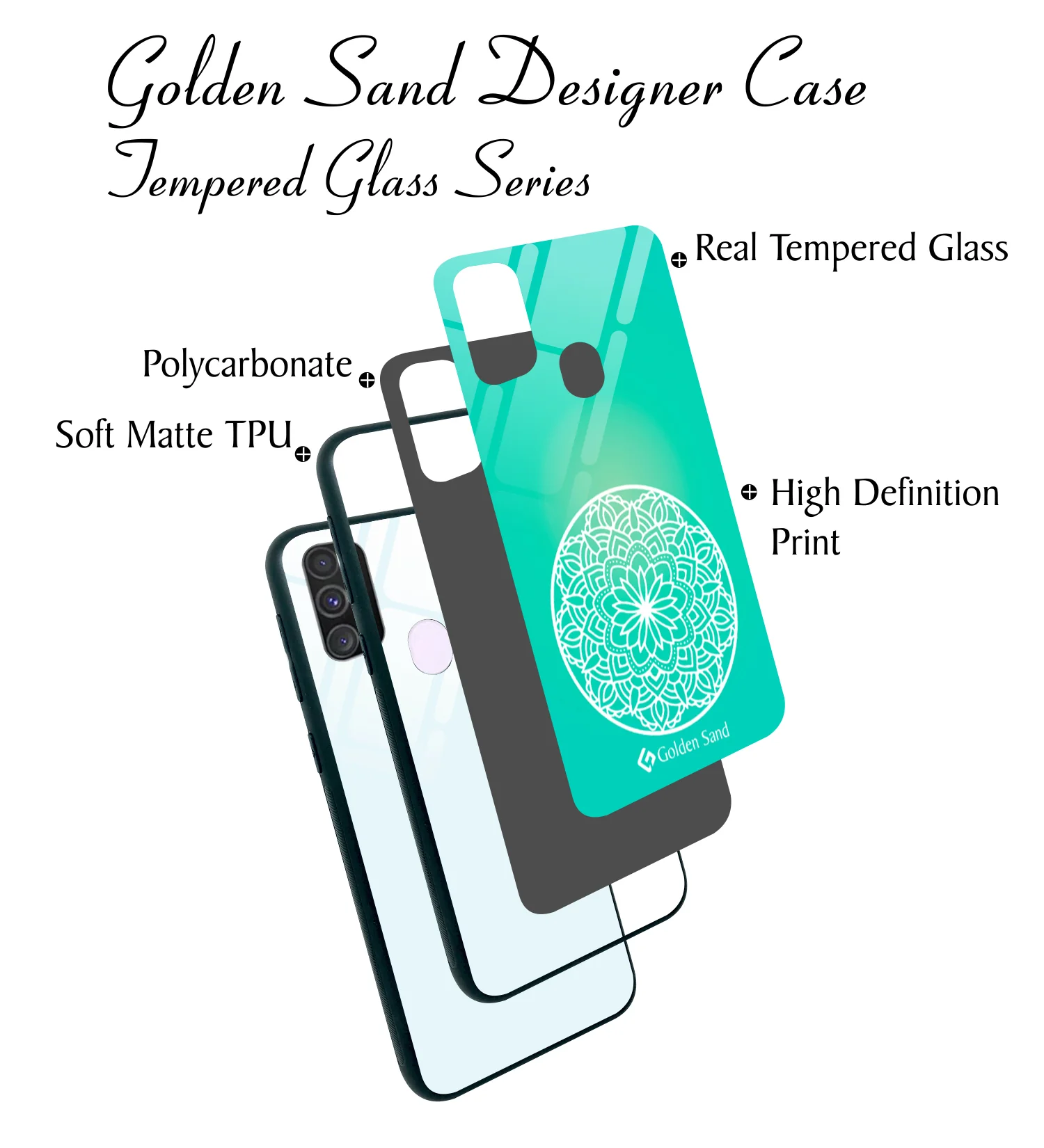 Golden Sand Slim Designer Glass Series For Samsung Galaxy M30s [Mandala 1] - Image 3