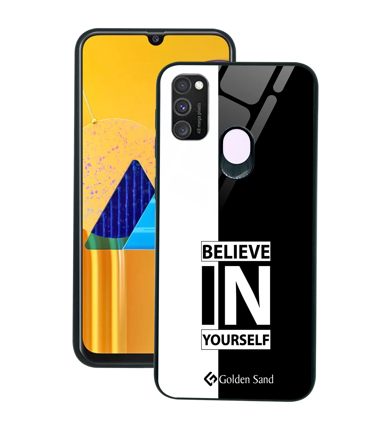 Golden Sand Slim Designer Glass Series For Samsung Galaxy M30s [Quotes 11]