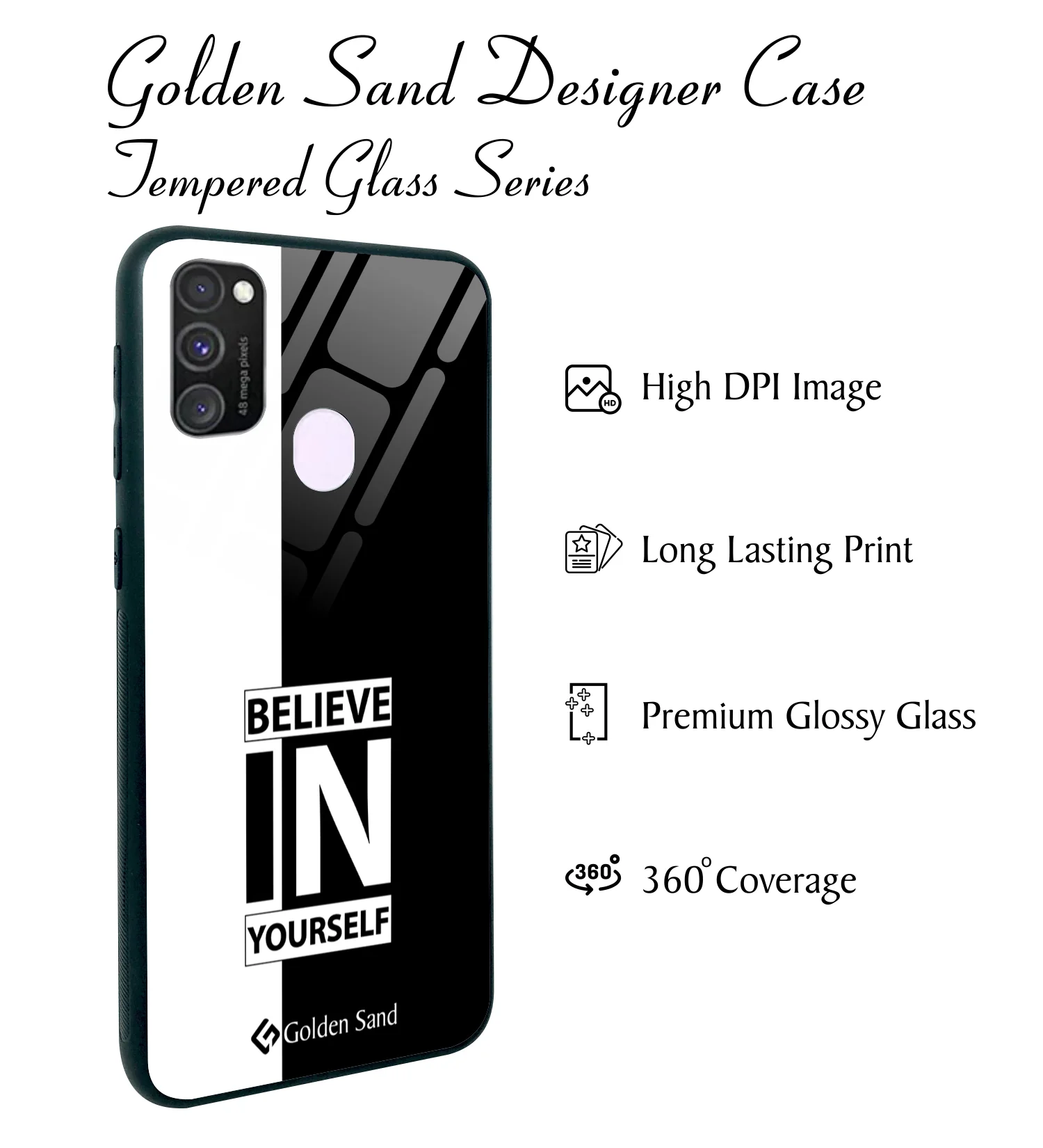 Golden Sand Slim Designer Glass Series For Samsung Galaxy M30s [Quotes 11] - Image 2
