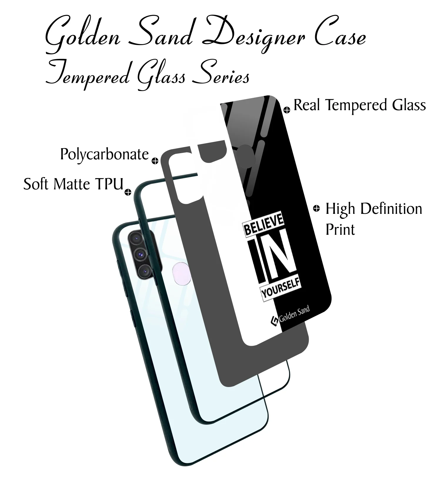 Golden Sand Slim Designer Glass Series For Samsung Galaxy M30s [Quotes 11] - Image 3