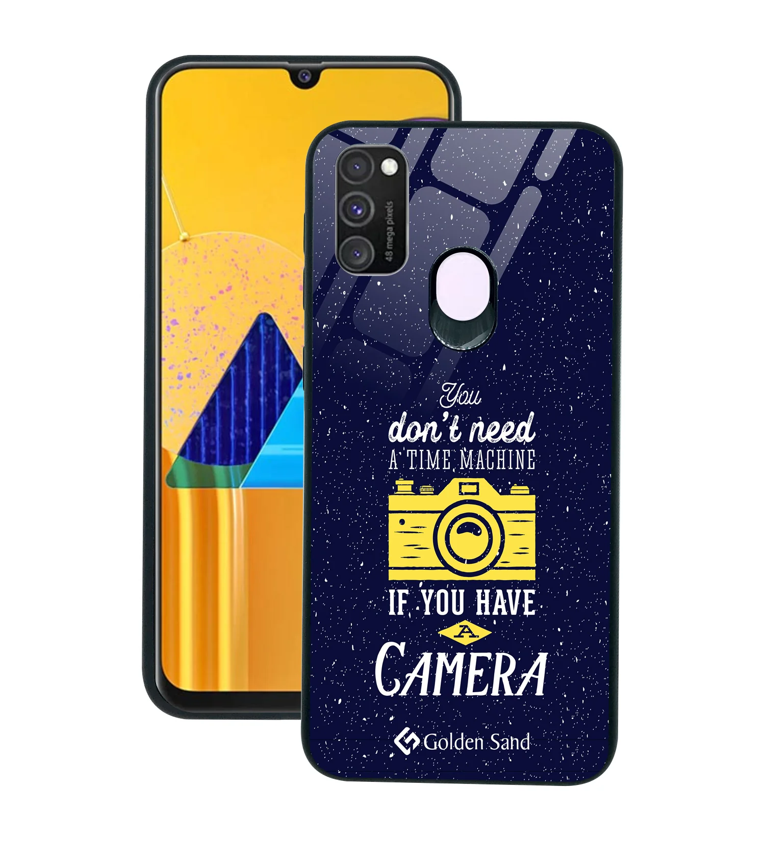 Golden Sand Slim Designer Glass Series For Samsung Galaxy M30s [Quotes 17]