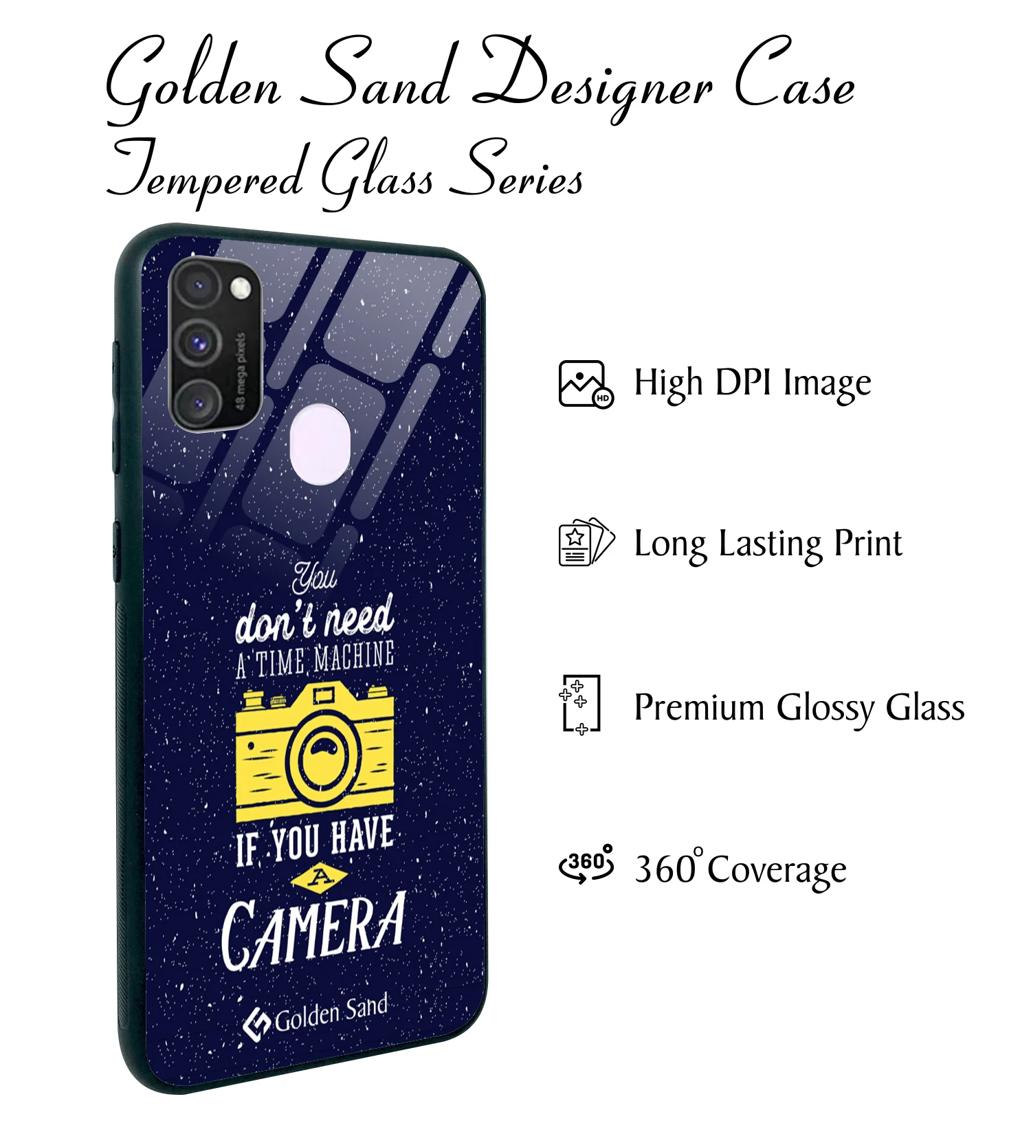 Golden Sand Slim Designer Glass Series For Samsung Galaxy M30s [Quotes 17] - Image 2
