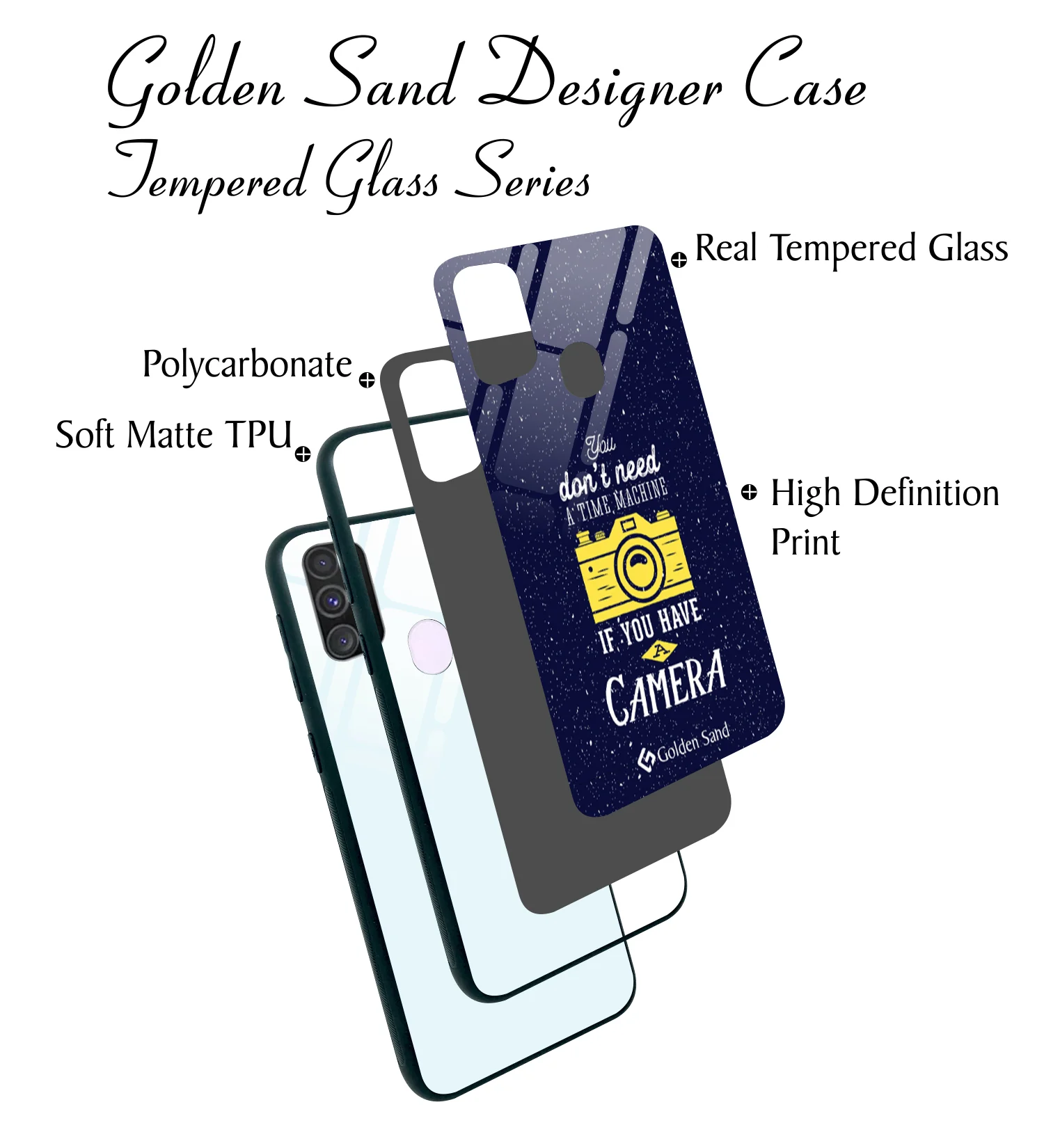 Golden Sand Slim Designer Glass Series For Samsung Galaxy M30s [Quotes 17] - Image 3