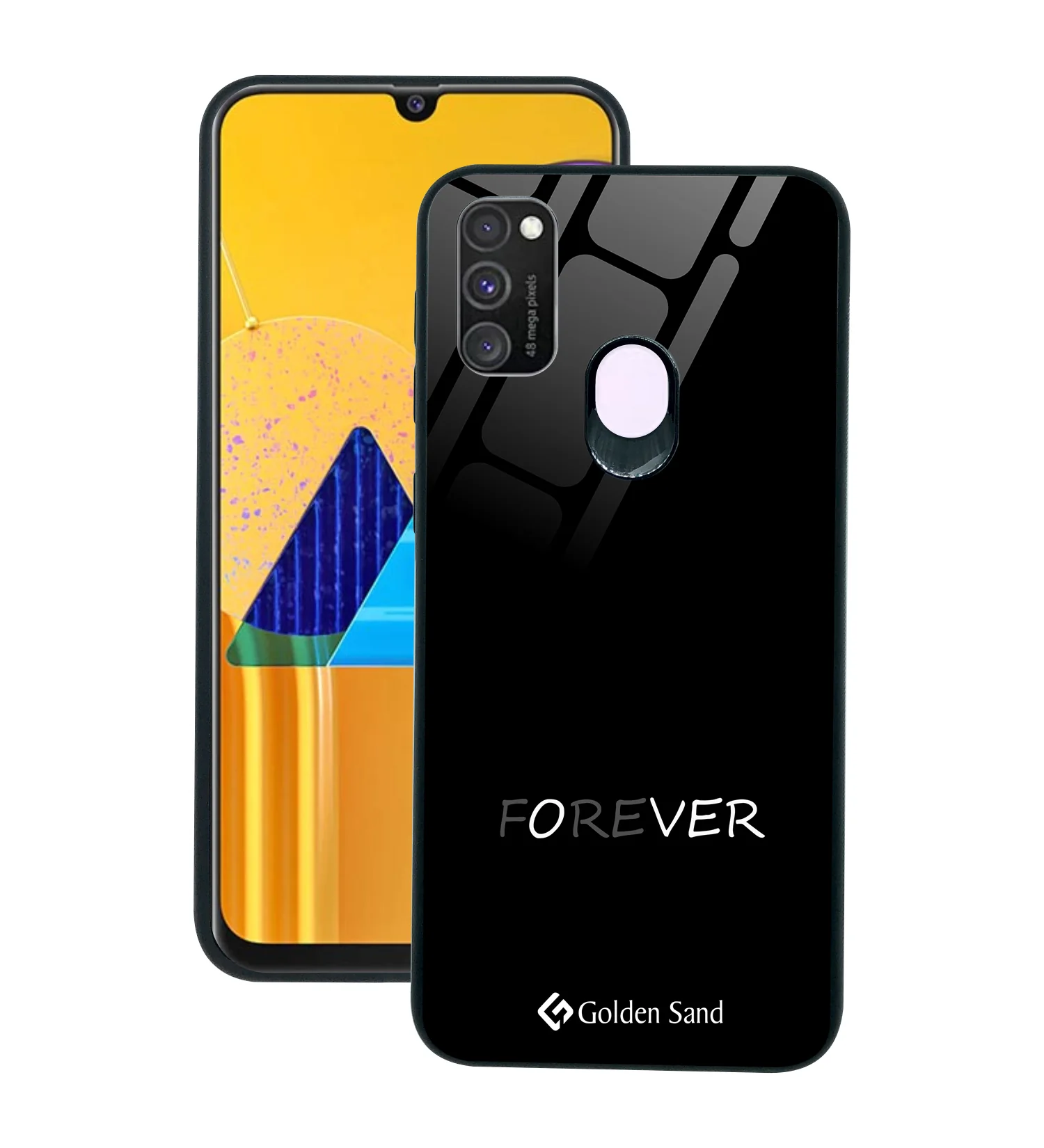 Golden Sand Slim Designer Glass Series For Samsung Galaxy M30s [Quotes 18]