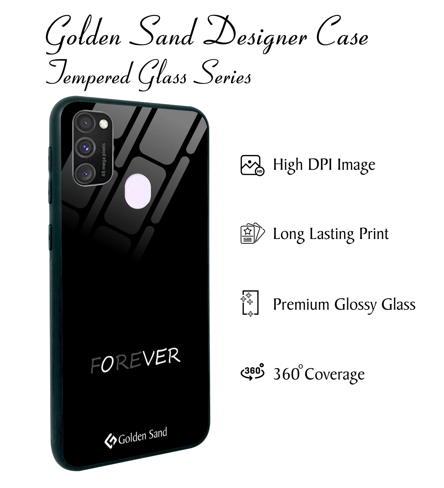Golden Sand Slim Designer Glass Series For Samsung Galaxy M30s [Quotes 18] - Image 2