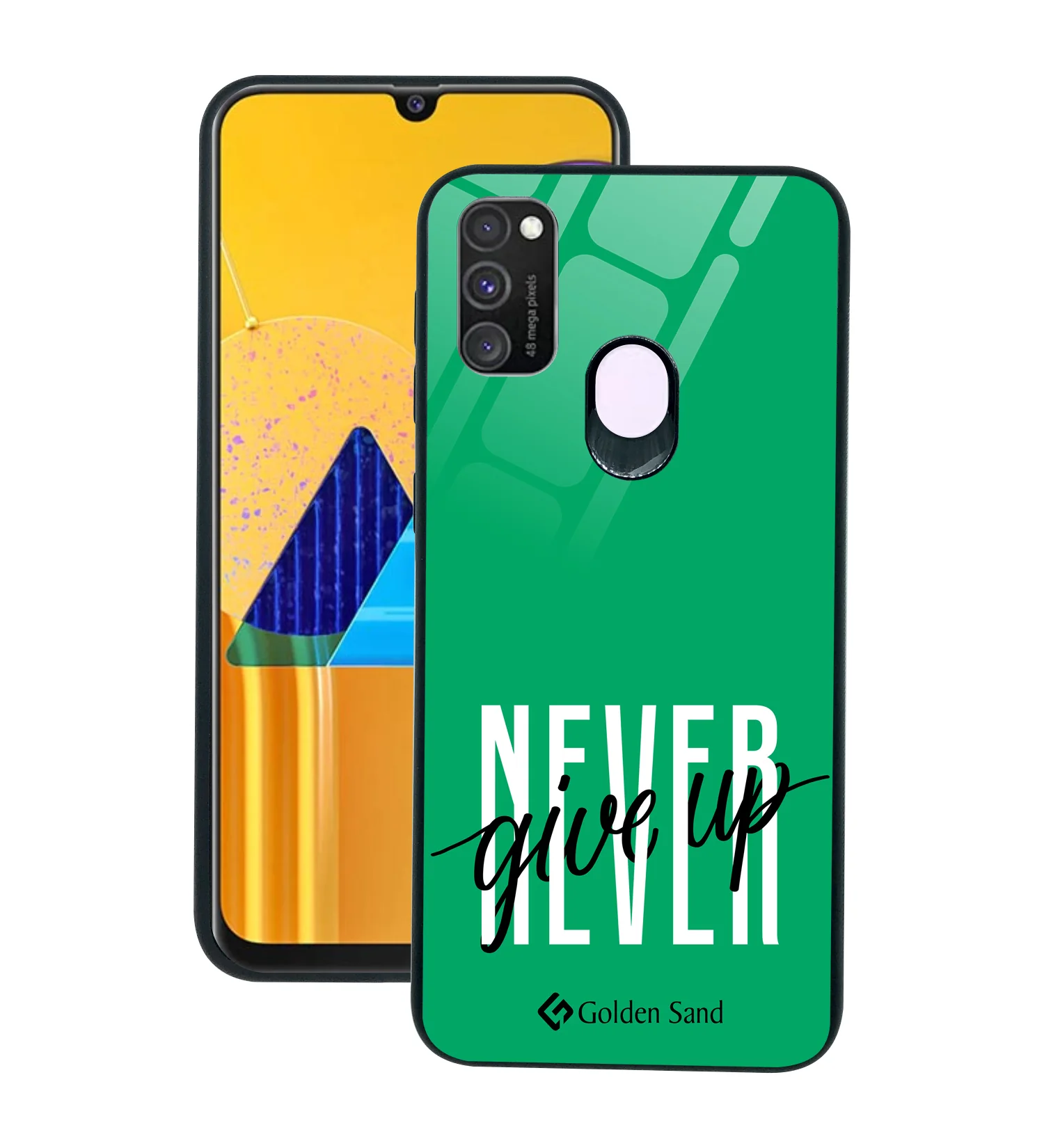 Golden Sand Slim Designer Glass Series For Samsung Galaxy M30s [Quotes 19]