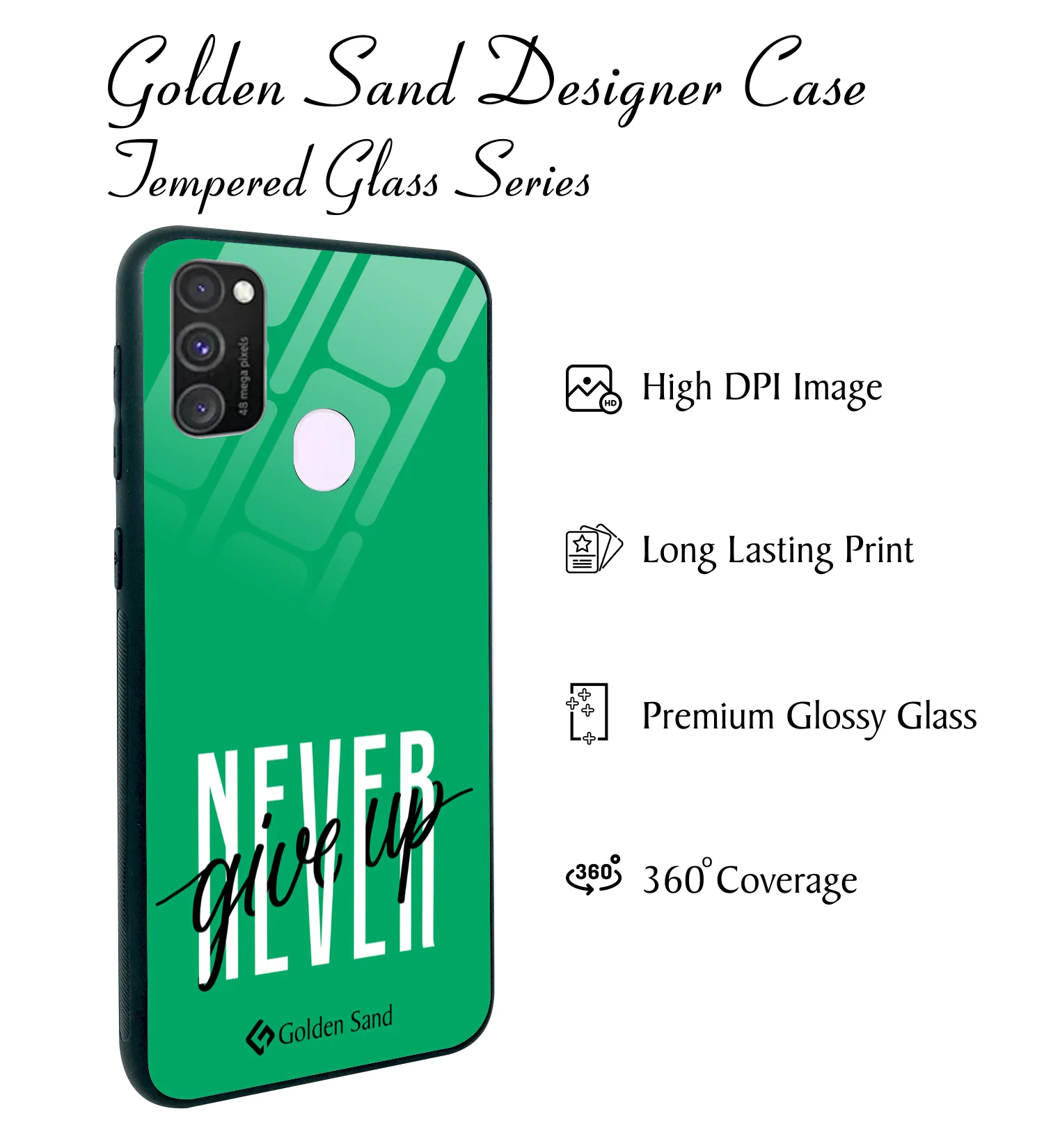 Golden Sand Slim Designer Glass Series For Samsung Galaxy M30s [Quotes 19] - Image 2