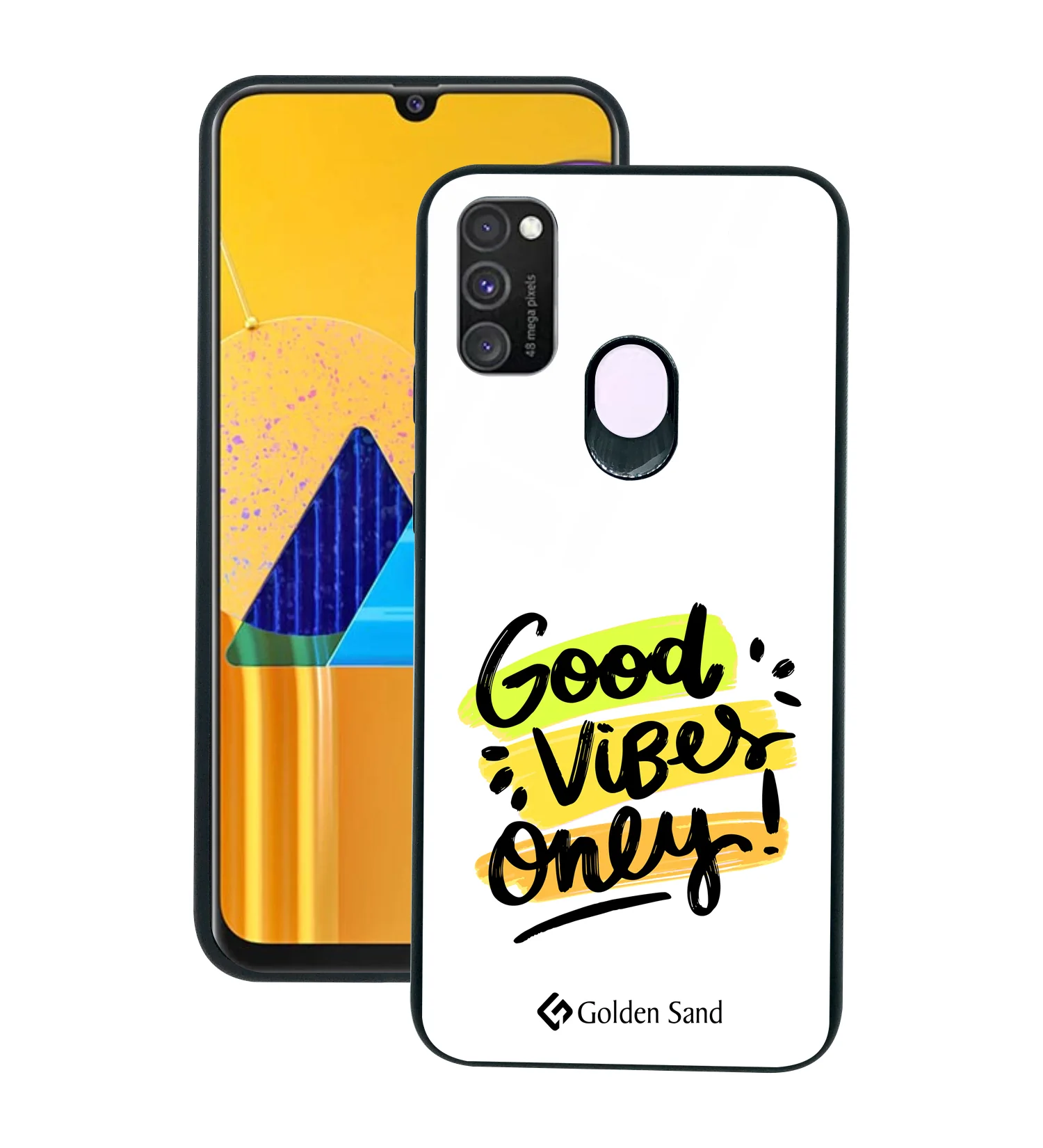 Golden Sand Slim Designer Glass Series For Samsung Galaxy M30s [Quotes 21]