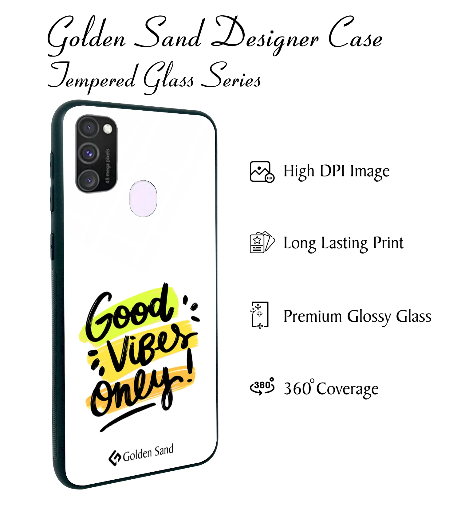 Golden Sand Slim Designer Glass Series For Samsung Galaxy M30s [Quotes 21] - Image 2