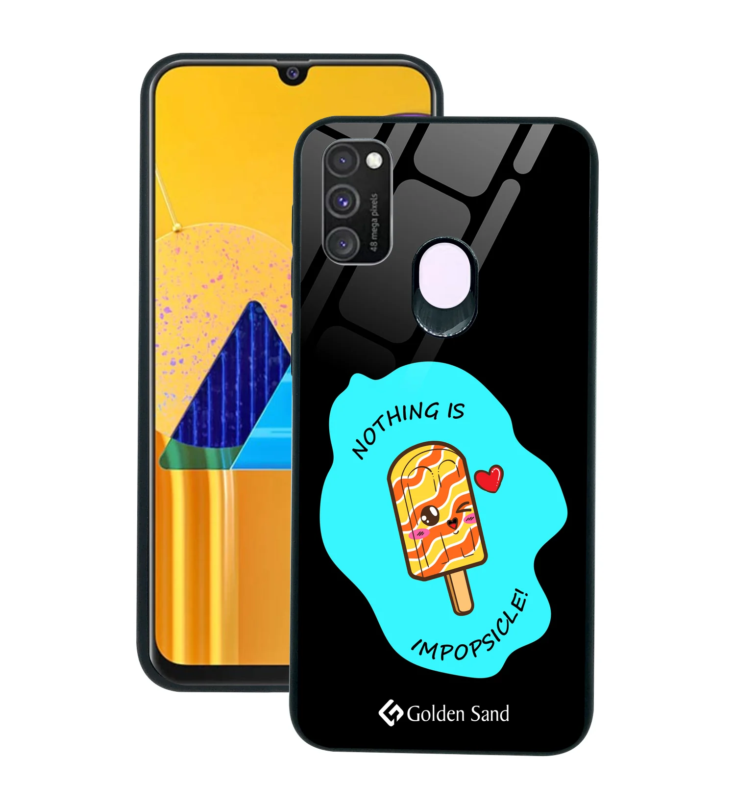Golden Sand Slim Designer Glass Series For Samsung Galaxy M30s [Quotes 22]