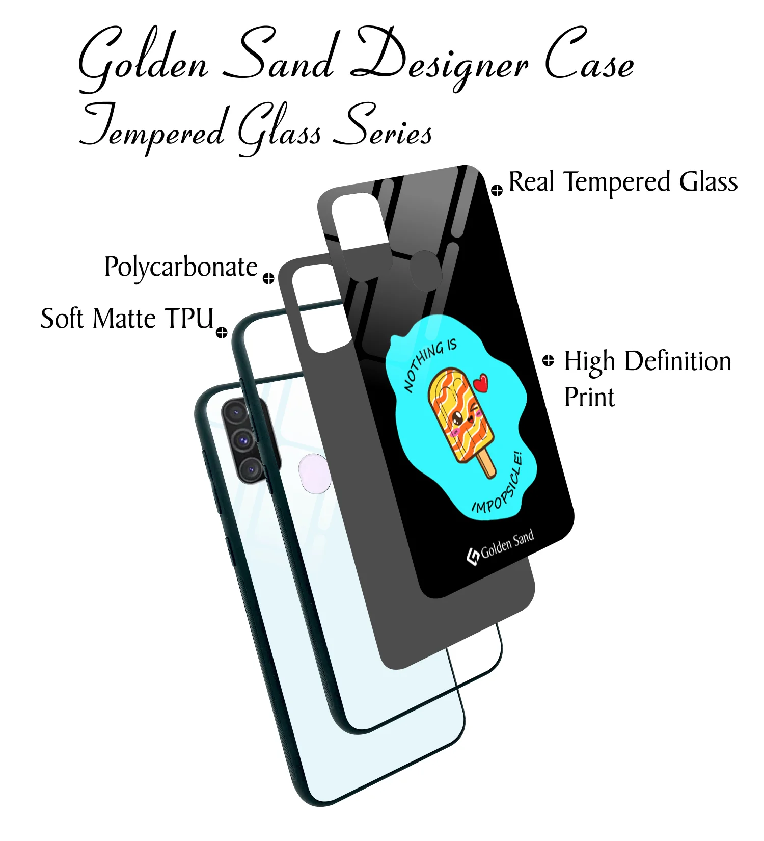 Golden Sand Slim Designer Glass Series For Samsung Galaxy M30s [Quotes 22] - Image 3
