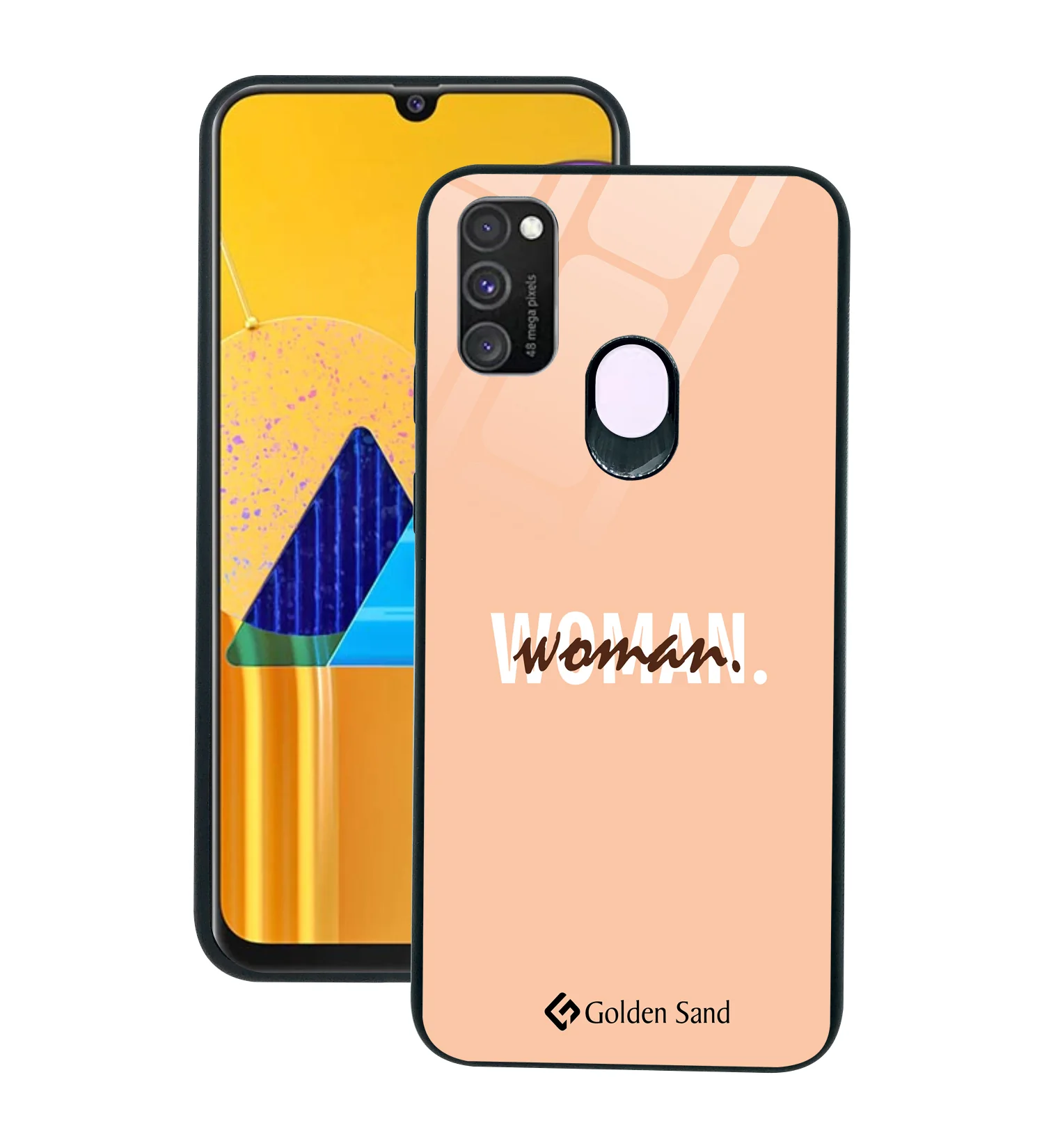 Golden Sand Slim Designer Glass Series For Samsung Galaxy M30s [Quotes 25]