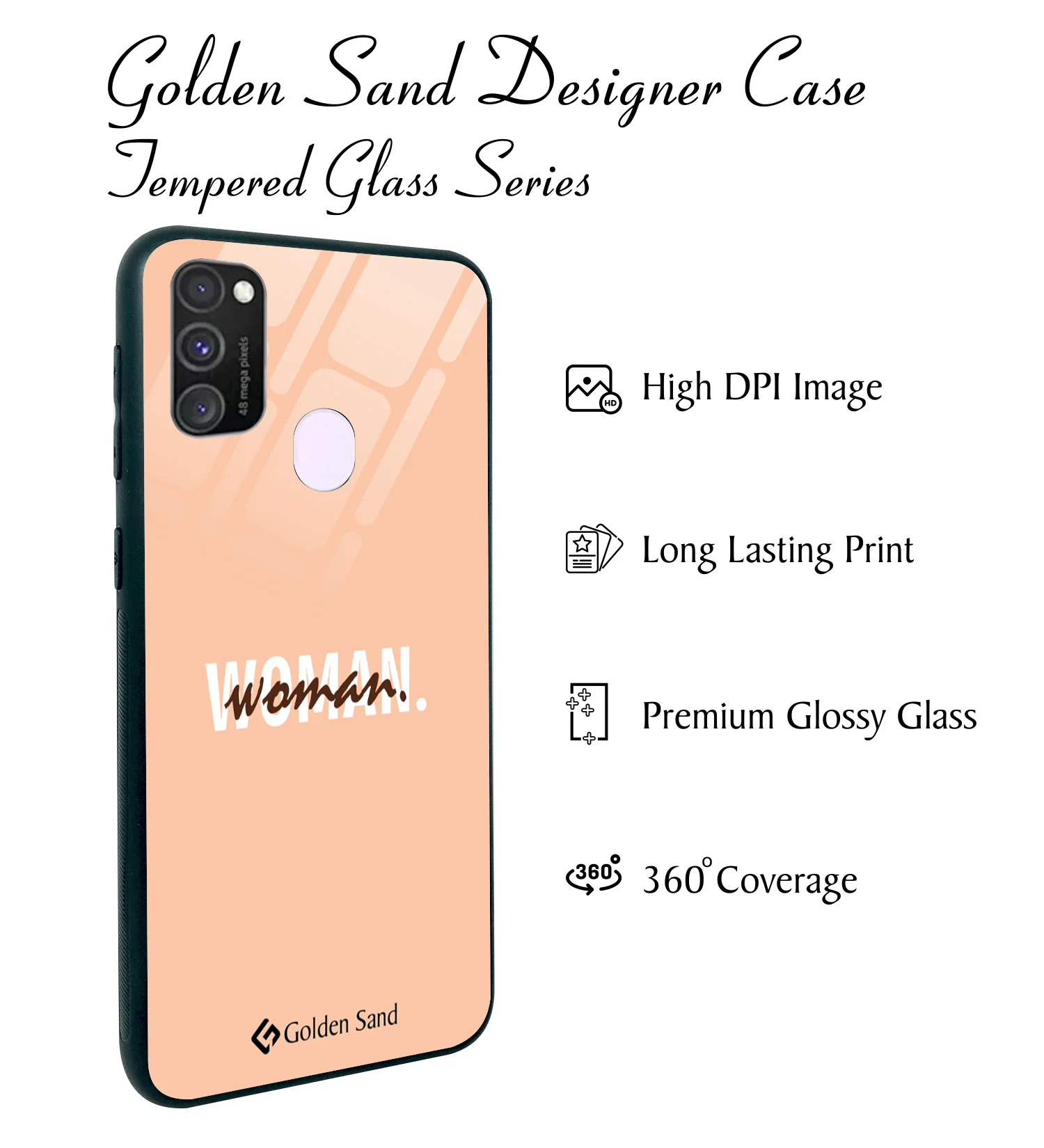 Golden Sand Slim Designer Glass Series For Samsung Galaxy M30s [Quotes 25] - Image 2