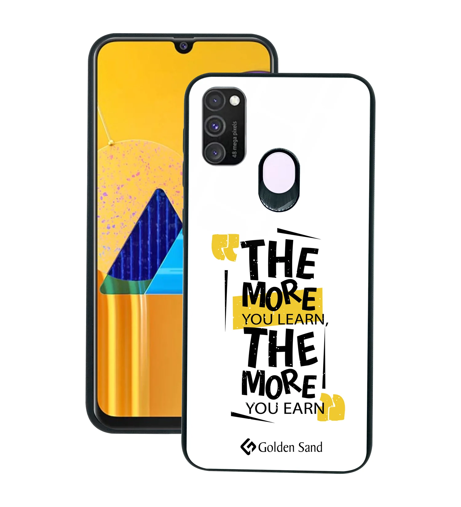 Golden Sand Slim Designer Glass Series For Samsung Galaxy M30s [Quotes 26]