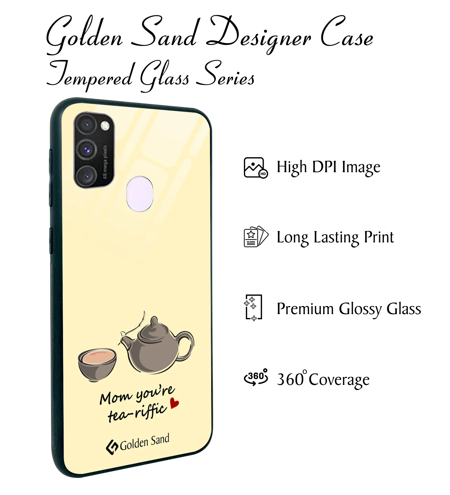 Golden Sand Slim Designer Glass Series For Samsung Galaxy M30s [Quotes 27] - Image 2