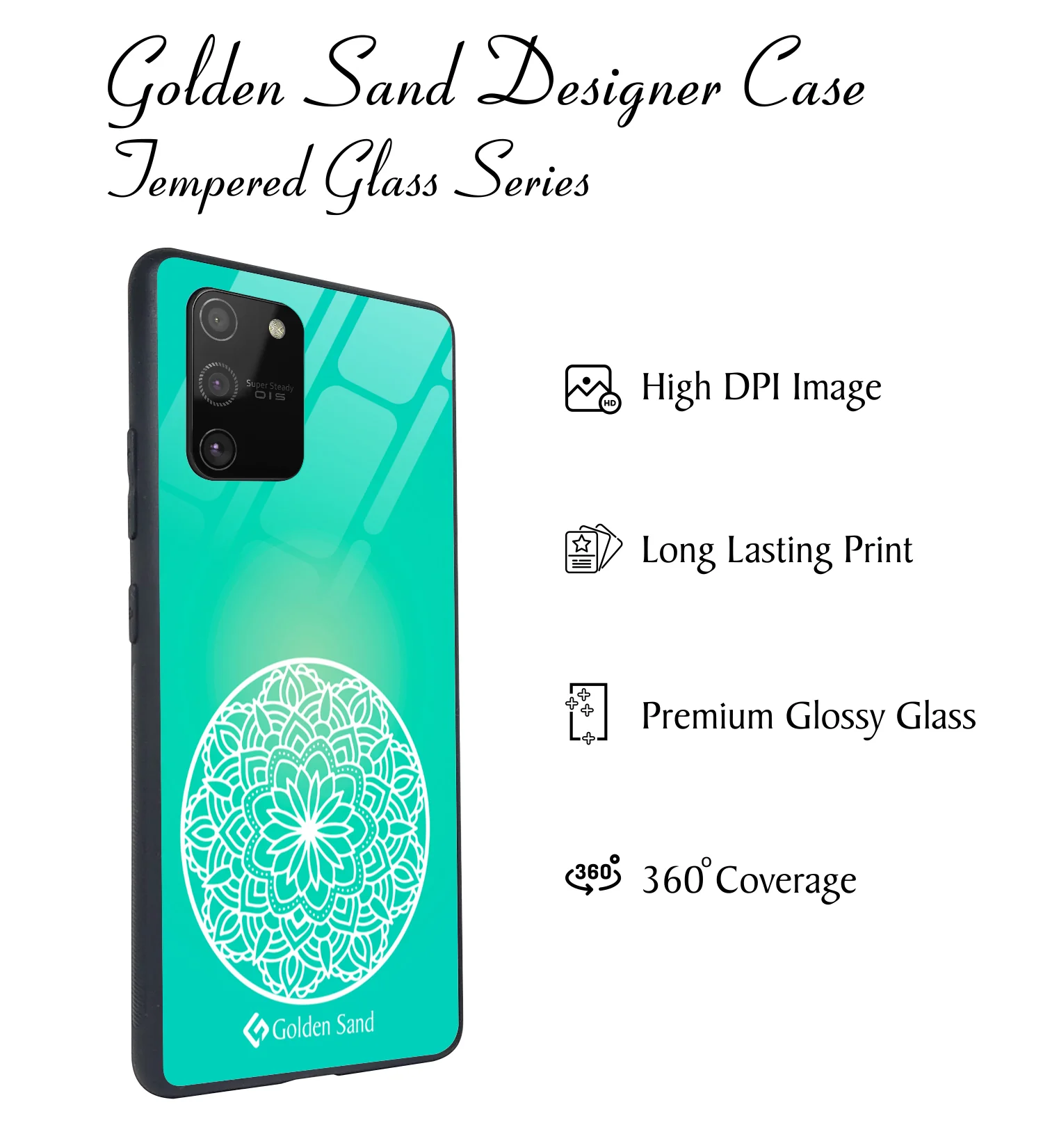 Golden Sand Slim Designer Glass Series For Samsung Galaxy S10 Lite [Mandala 1] - Image 2