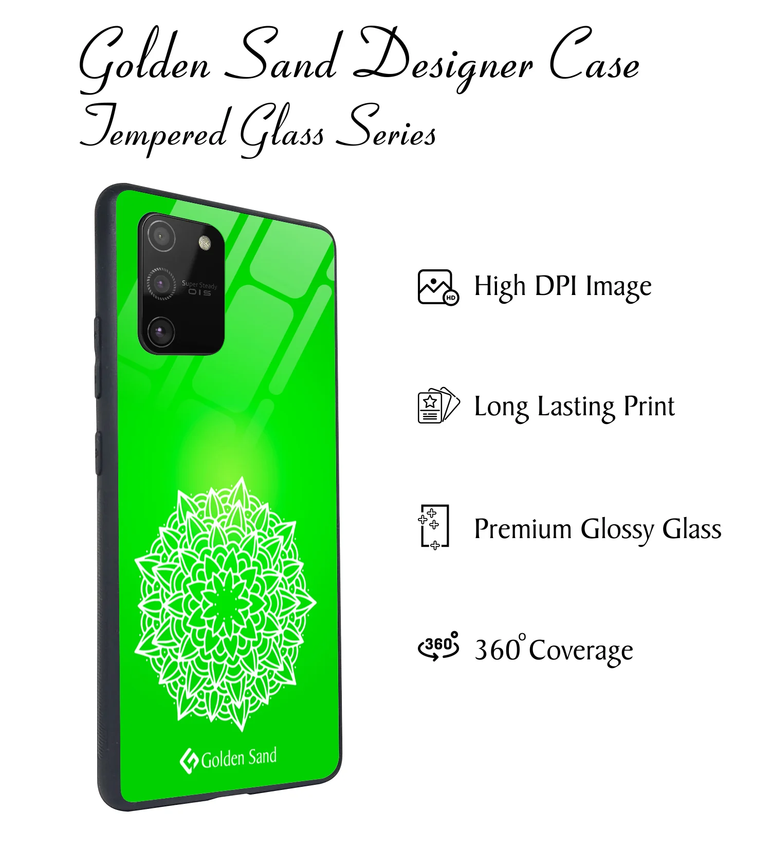 Golden Sand Slim Designer Glass Series For Samsung Galaxy S10 Lite [Mandala 4] - Image 2