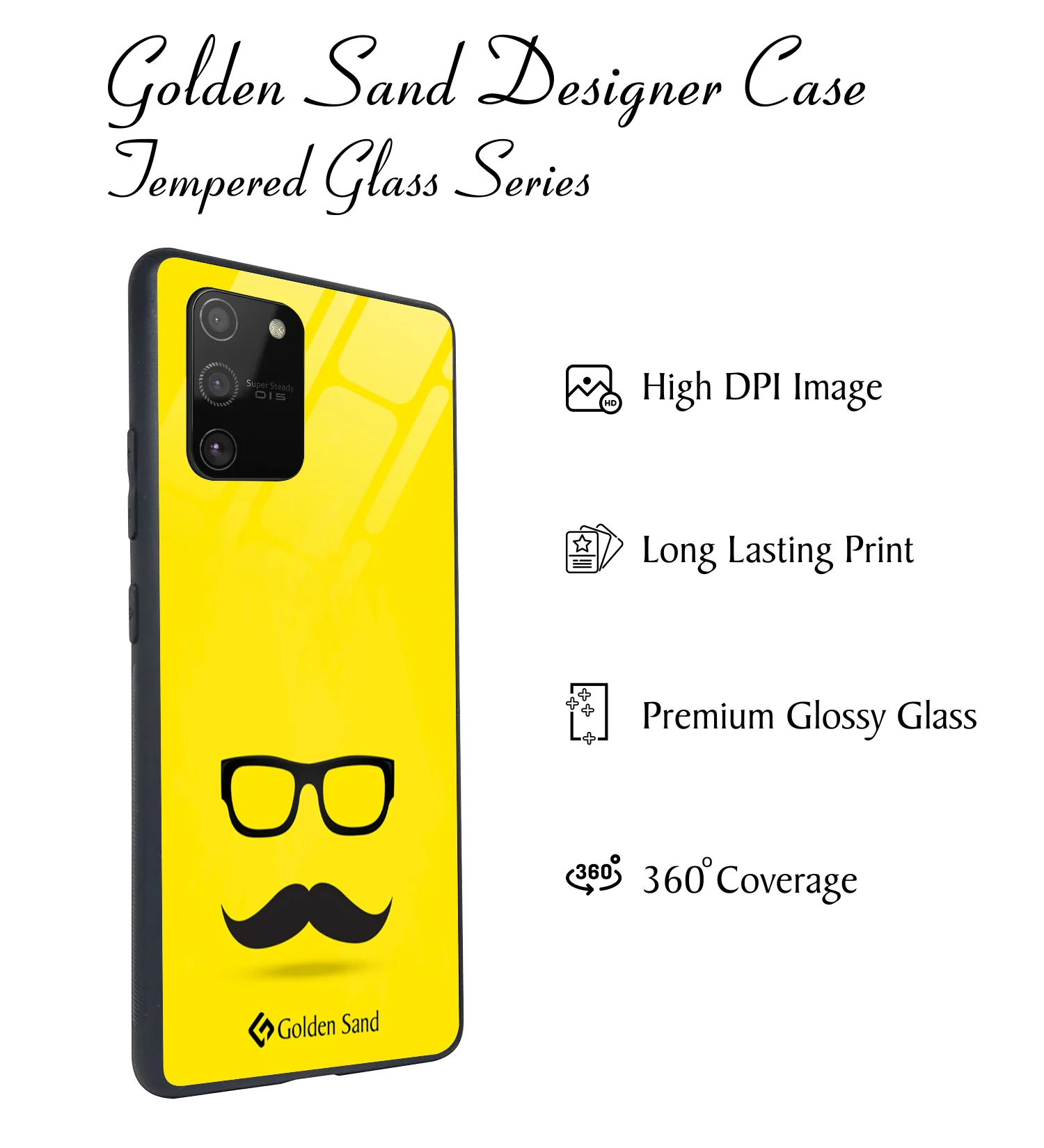 Golden Sand Slim Designer Glass Series For Samsung Galaxy S10 Lite [Moustach] - Image 2