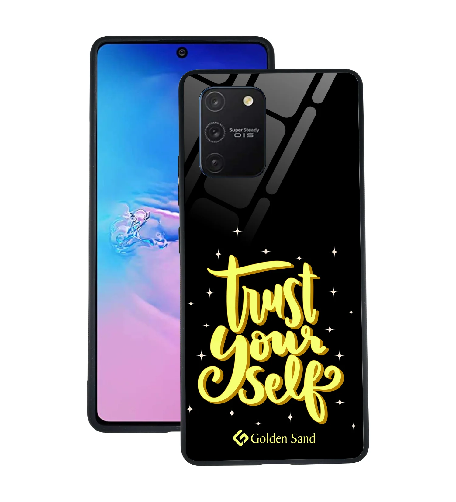 Golden Sand Slim Designer Glass Series For Samsung Galaxy S10 Lite [Quotes 14]