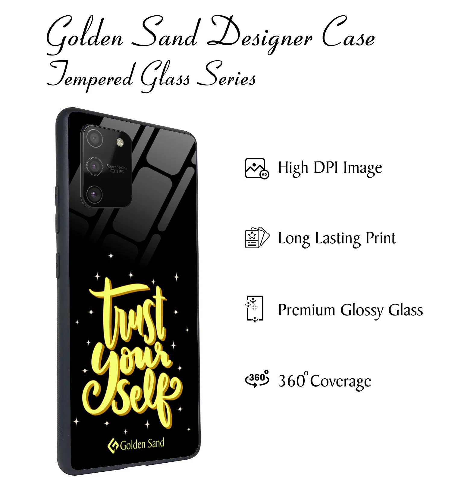 Golden Sand Slim Designer Glass Series For Samsung Galaxy S10 Lite [Quotes 14] - Image 2