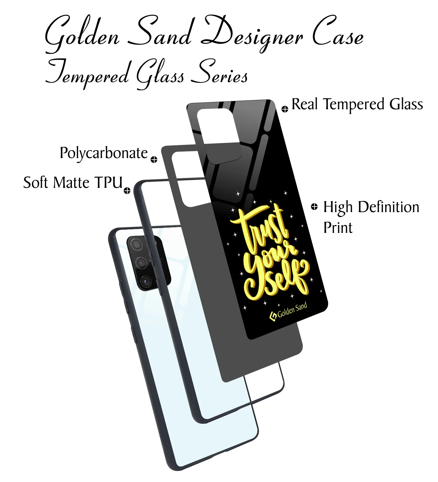 Golden Sand Slim Designer Glass Series For Samsung Galaxy S10 Lite [Quotes 14] - Image 3