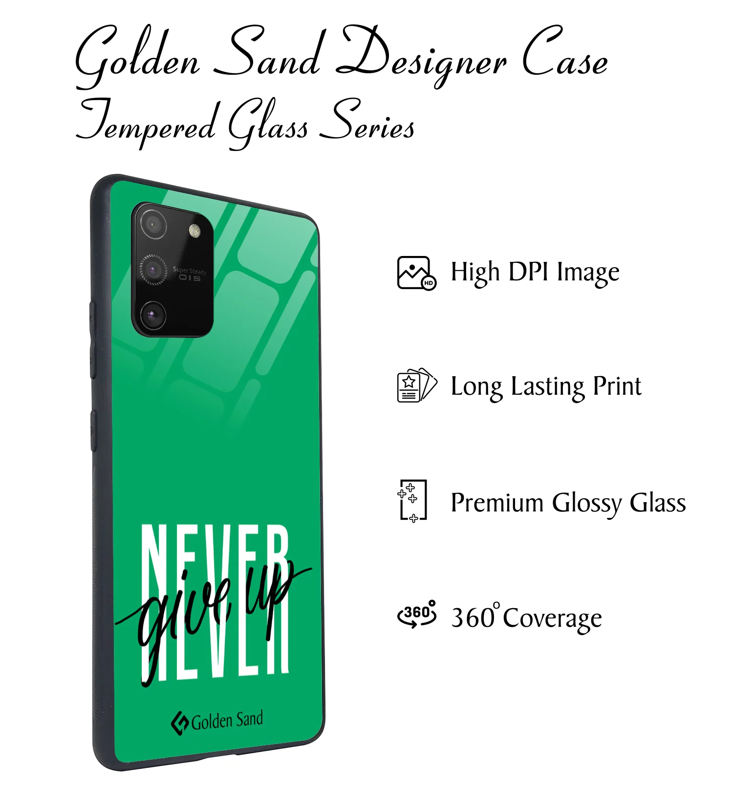 Golden Sand Slim Designer Glass Series For Samsung Galaxy S10 Lite [Quotes 19] - Image 2