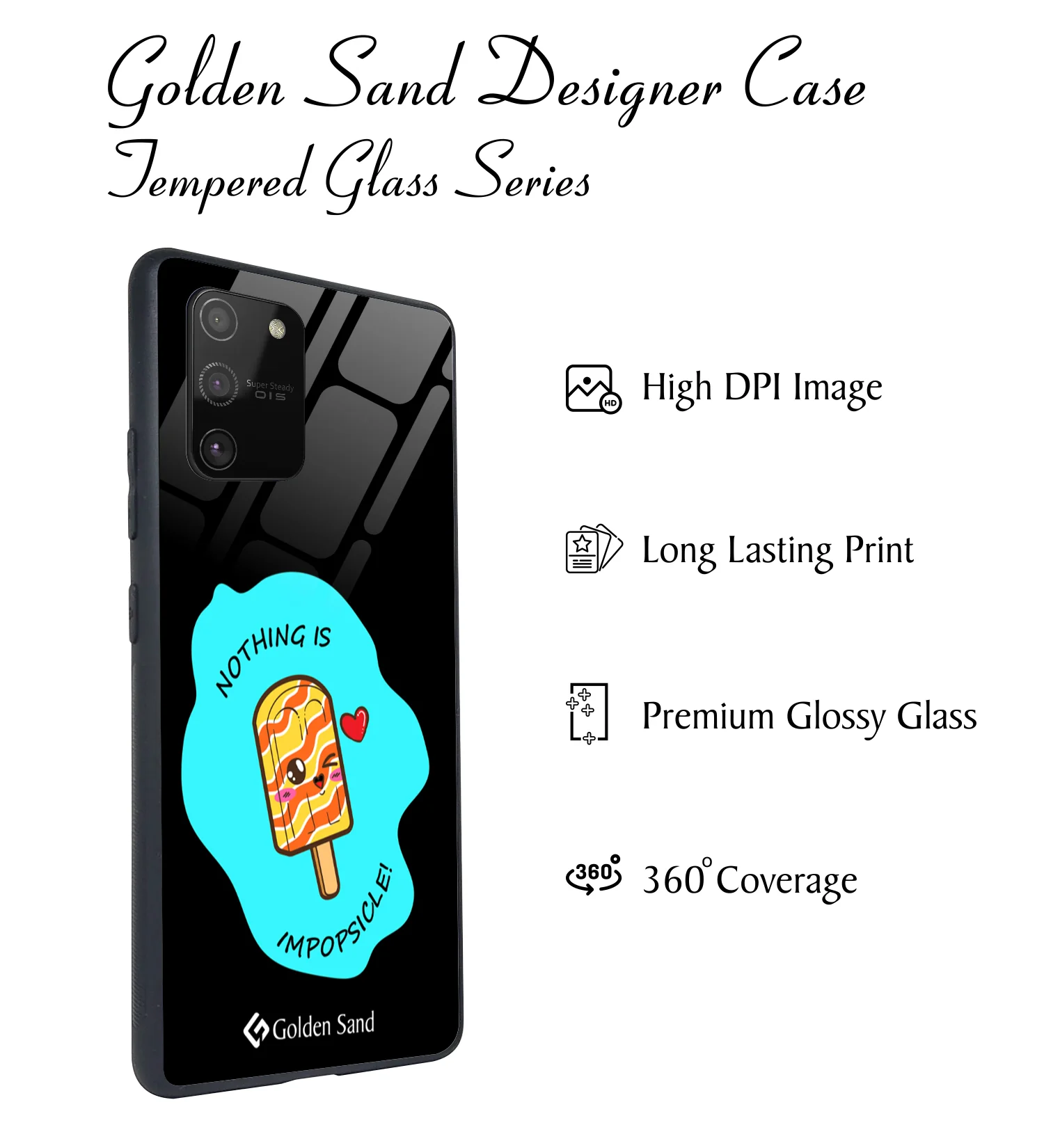 Golden Sand Slim Designer Glass Series For Samsung Galaxy S10 Lite [Quotes 22] - Image 2