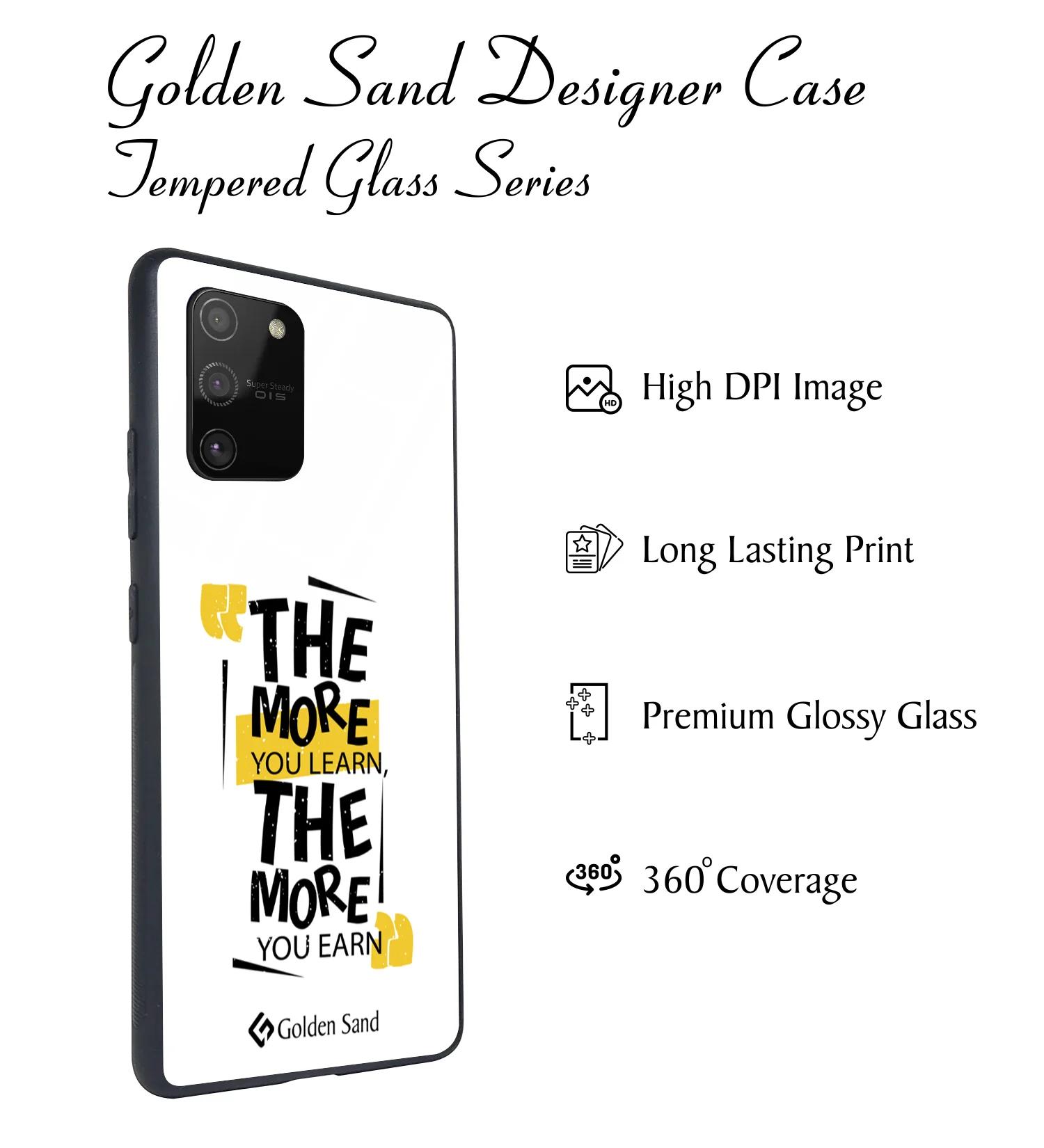 Golden Sand Slim Designer Glass Series For Samsung Galaxy S10 Lite [Quotes 26] - Image 2