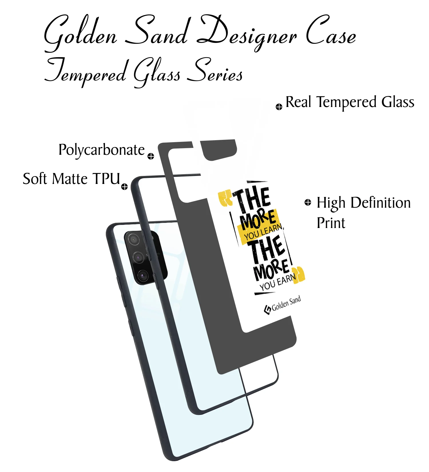 Golden Sand Slim Designer Glass Series For Samsung Galaxy S10 Lite [Quotes 26] - Image 3