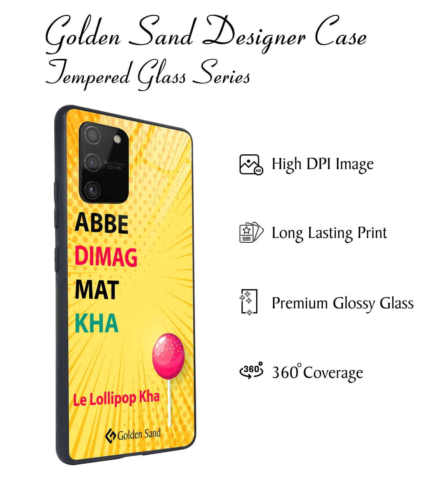 Golden Sand Slim Designer Glass Series For Samsung Galaxy S10 Lite [Quotes 6] - Image 2