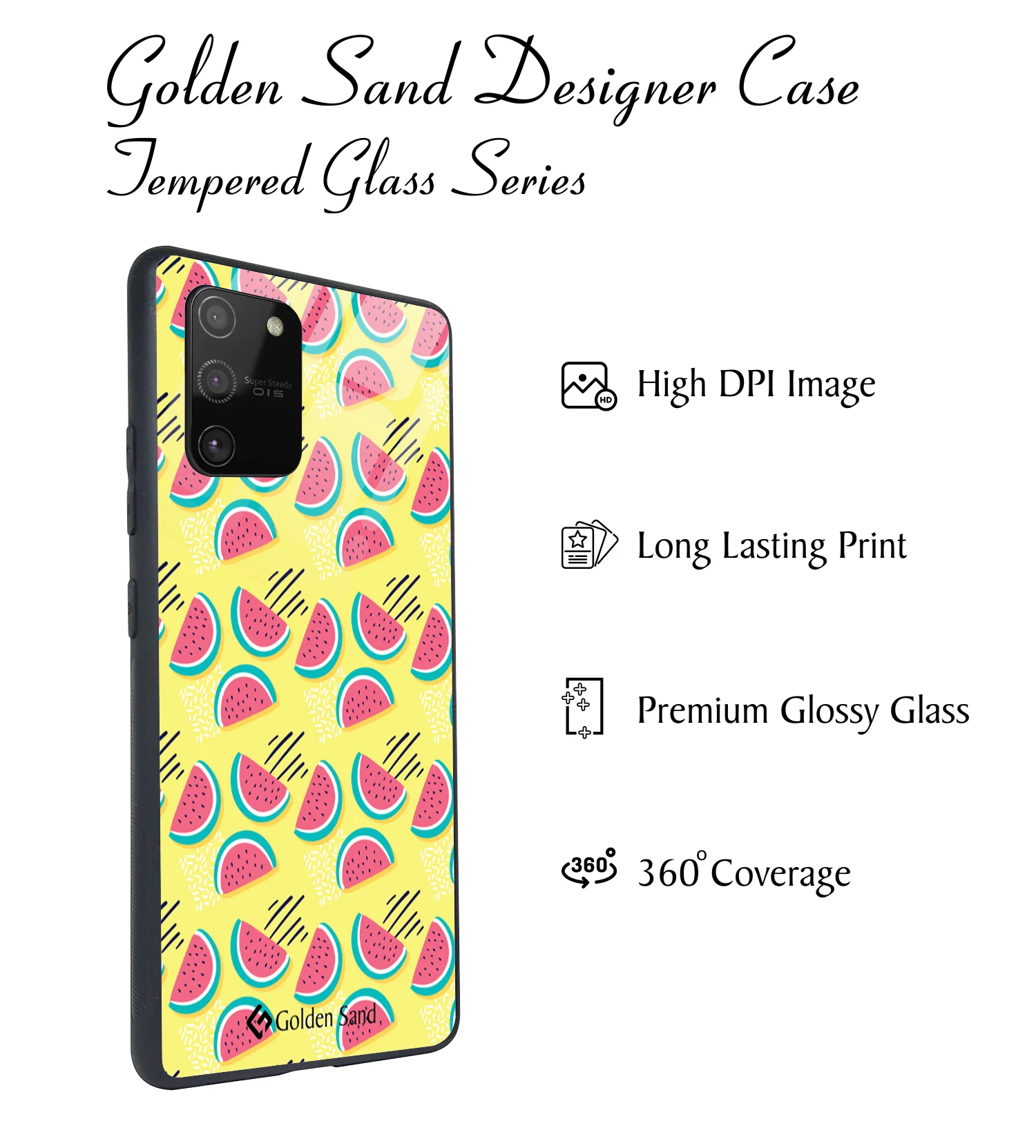 Golden Sand Slim Designer Glass Series For Samsung Galaxy S10 Lite [Watermelon 2] - Image 2