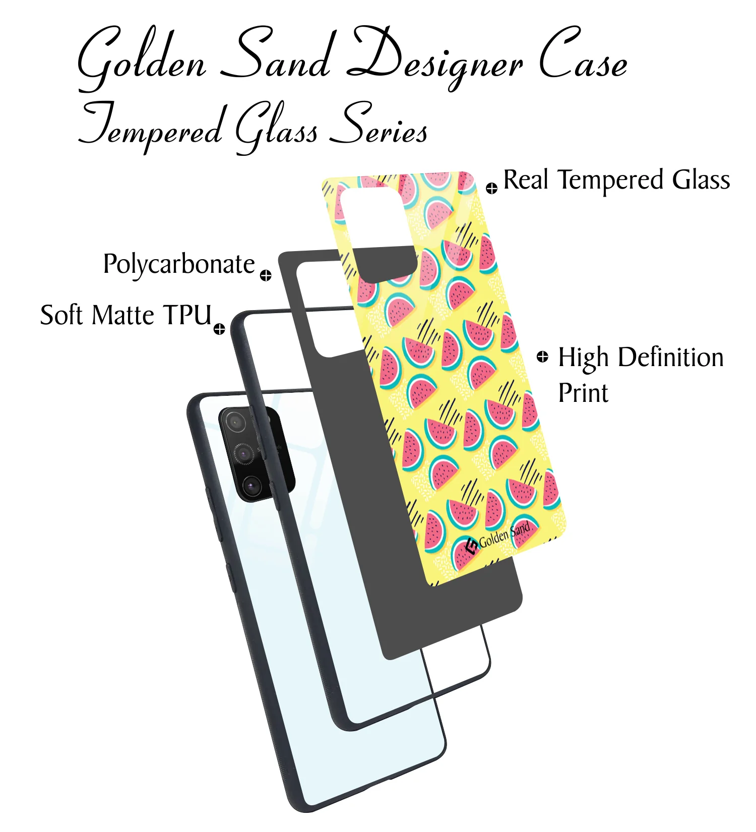 Golden Sand Slim Designer Glass Series For Samsung Galaxy S10 Lite [Watermelon 2] - Image 3