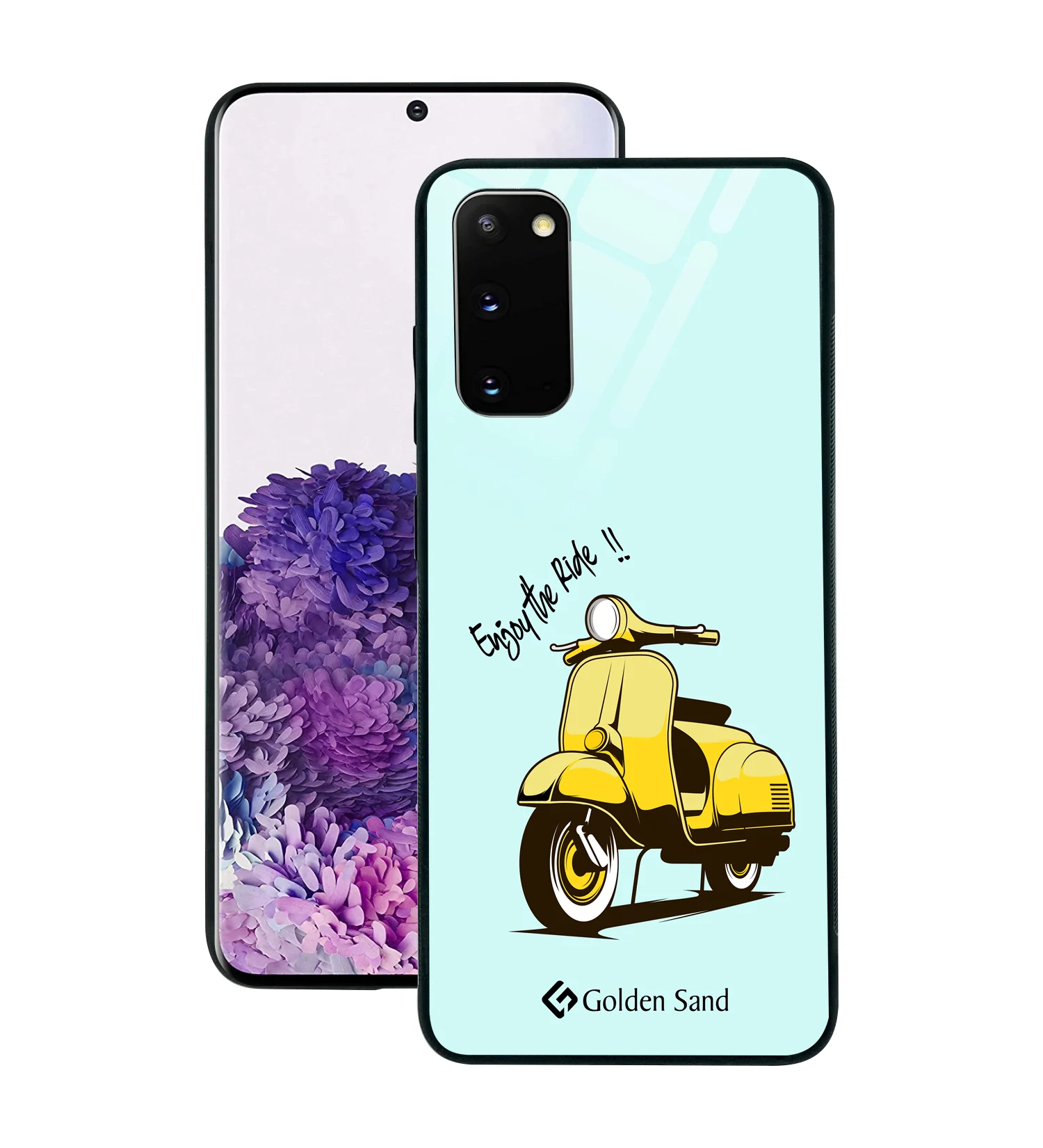 Golden Sand Slim Designer Glass Series For Samsung Galaxy S20 [Bike 2]