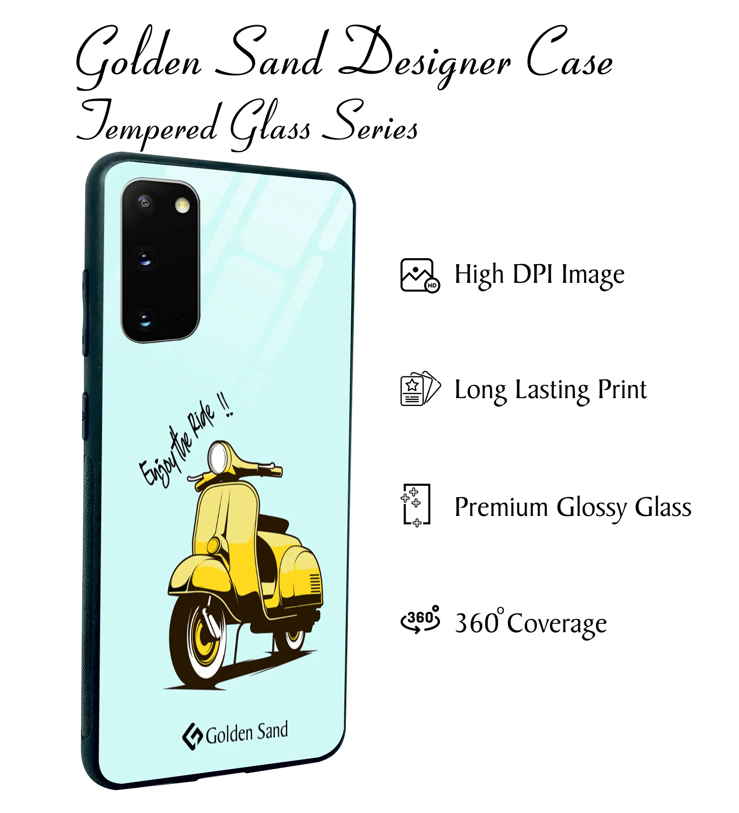 Golden Sand Slim Designer Glass Series For Samsung Galaxy S20 [Bike 2] - Image 2
