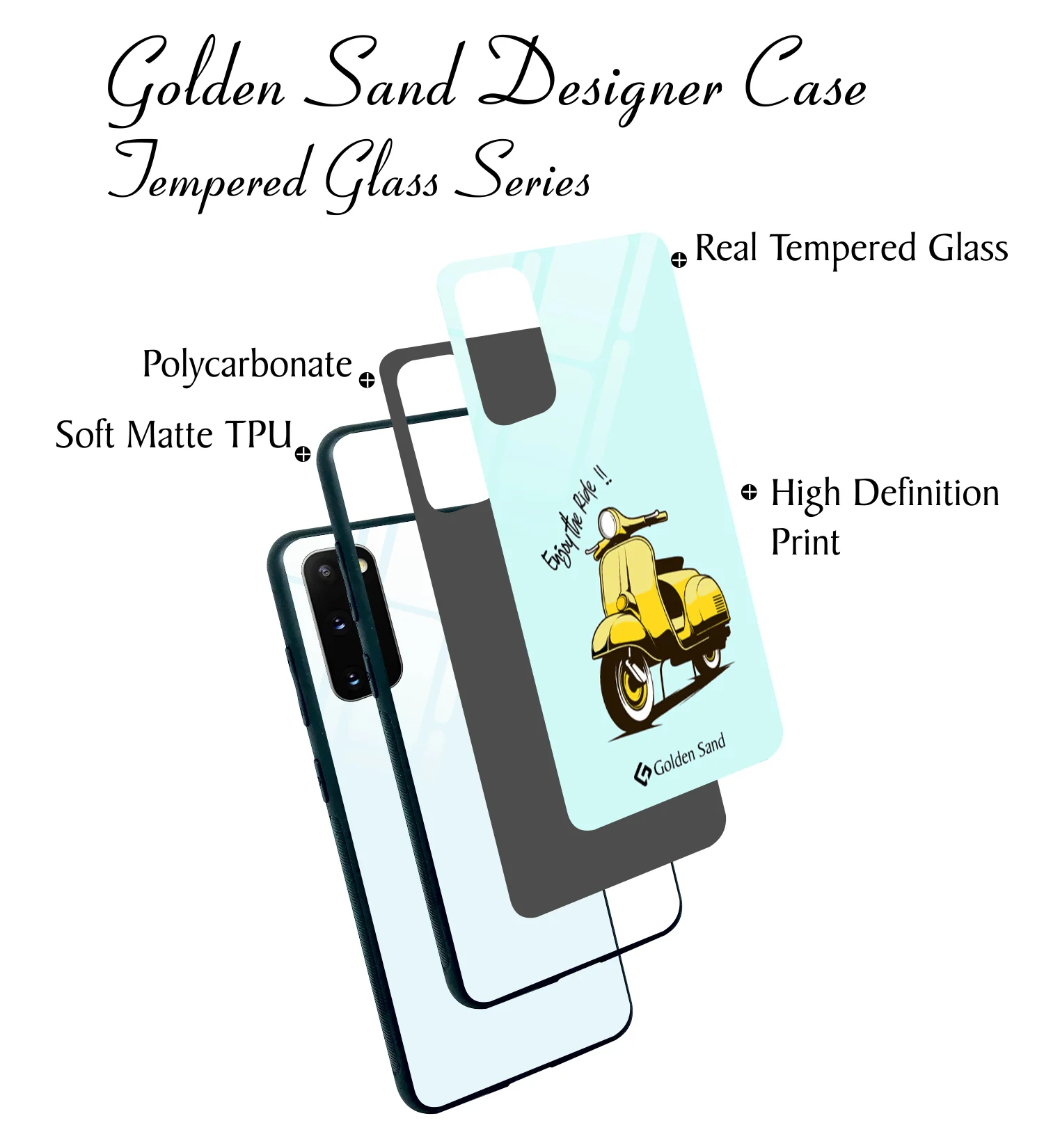 Golden Sand Slim Designer Glass Series For Samsung Galaxy S20 [Bike 2] - Image 3