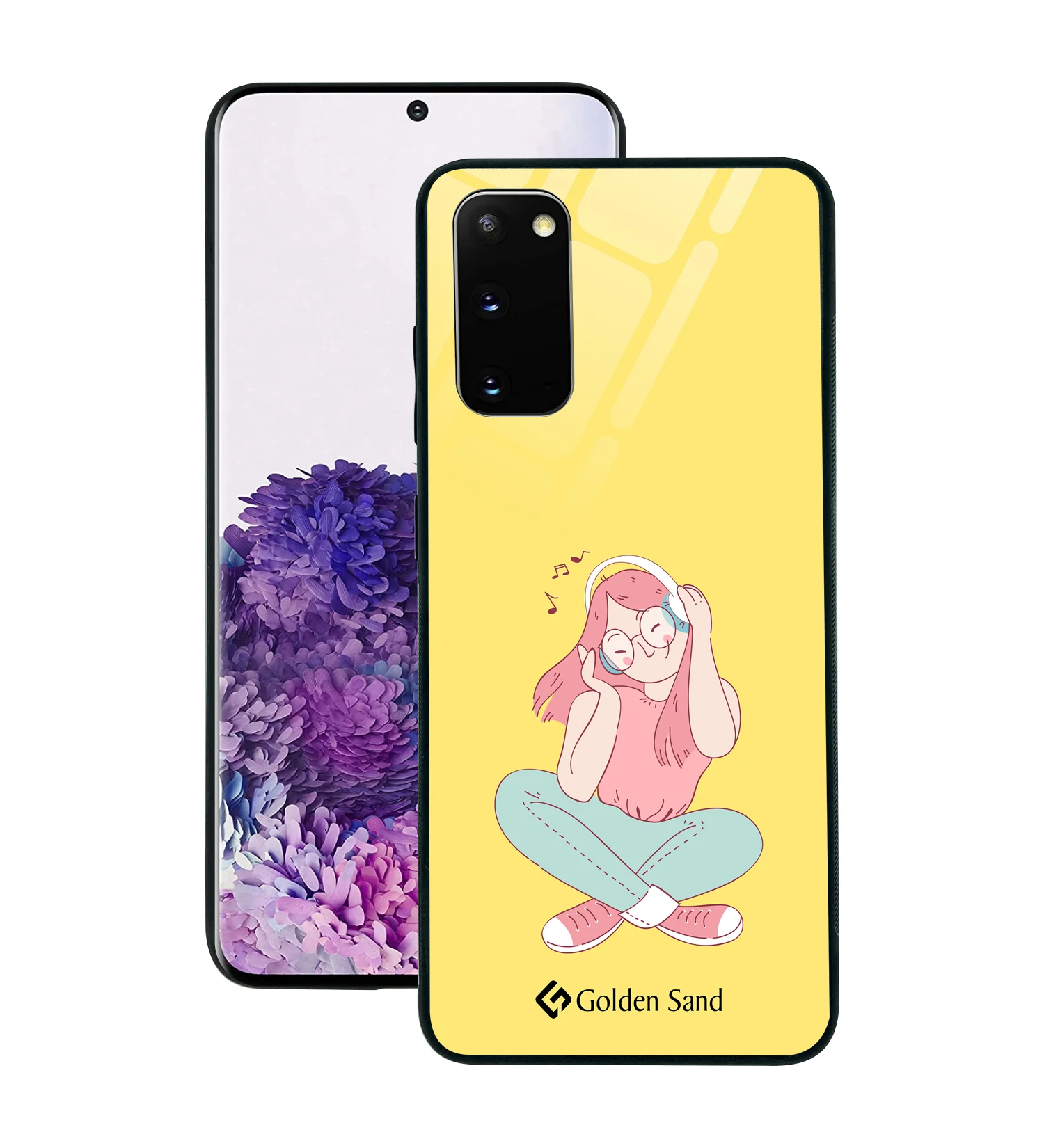 Golden Sand Slim Designer Glass Series For Samsung Galaxy S20 [Girl 2]