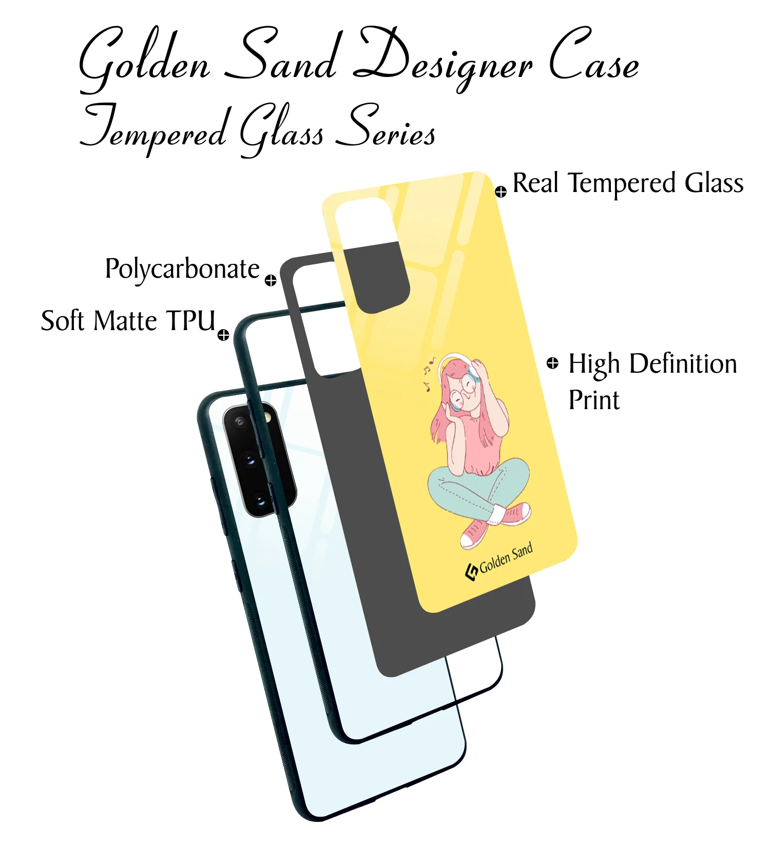 Golden Sand Slim Designer Glass Series For Samsung Galaxy S20 [Girl 2] - Image 3