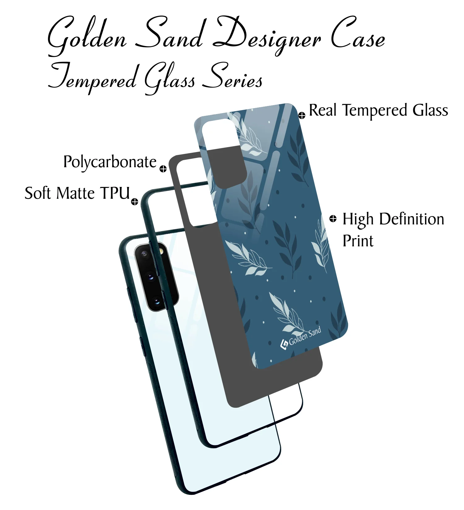 Golden Sand Slim Designer Glass Series For Samsung Galaxy S20 [Leaves 3] - Image 3