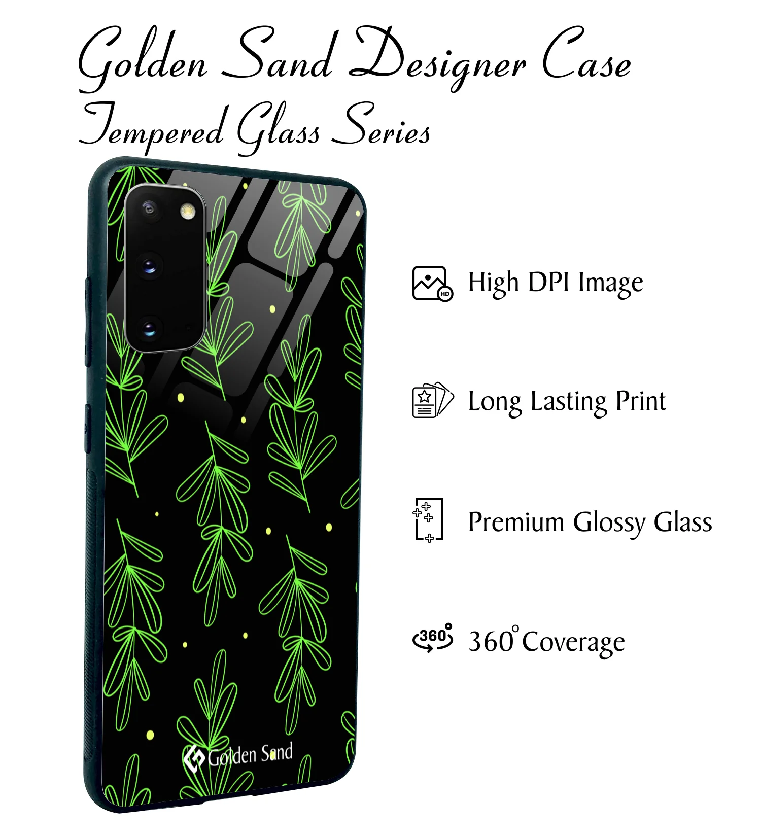 Golden Sand Slim Designer Glass Series For Samsung Galaxy S20 [Leaves 4] - Image 2