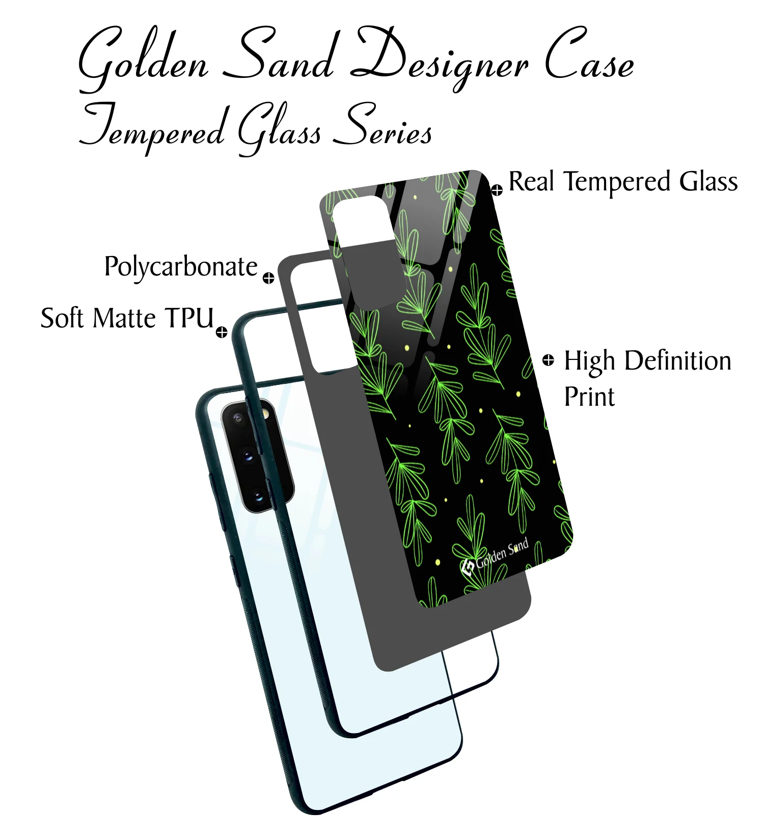 Golden Sand Slim Designer Glass Series For Samsung Galaxy S20 [Leaves 4] - Image 3
