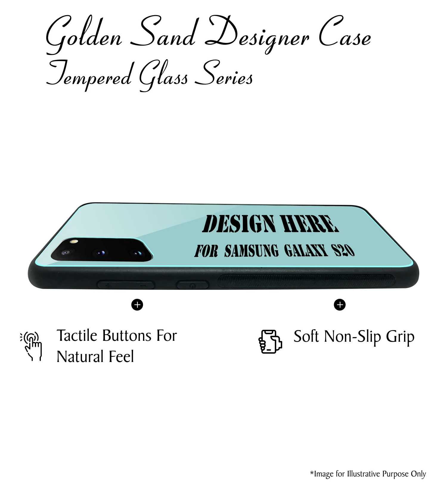 Golden Sand Slim Designer Glass Series For Samsung Galaxy S20 [Leaves 4] - Image 4