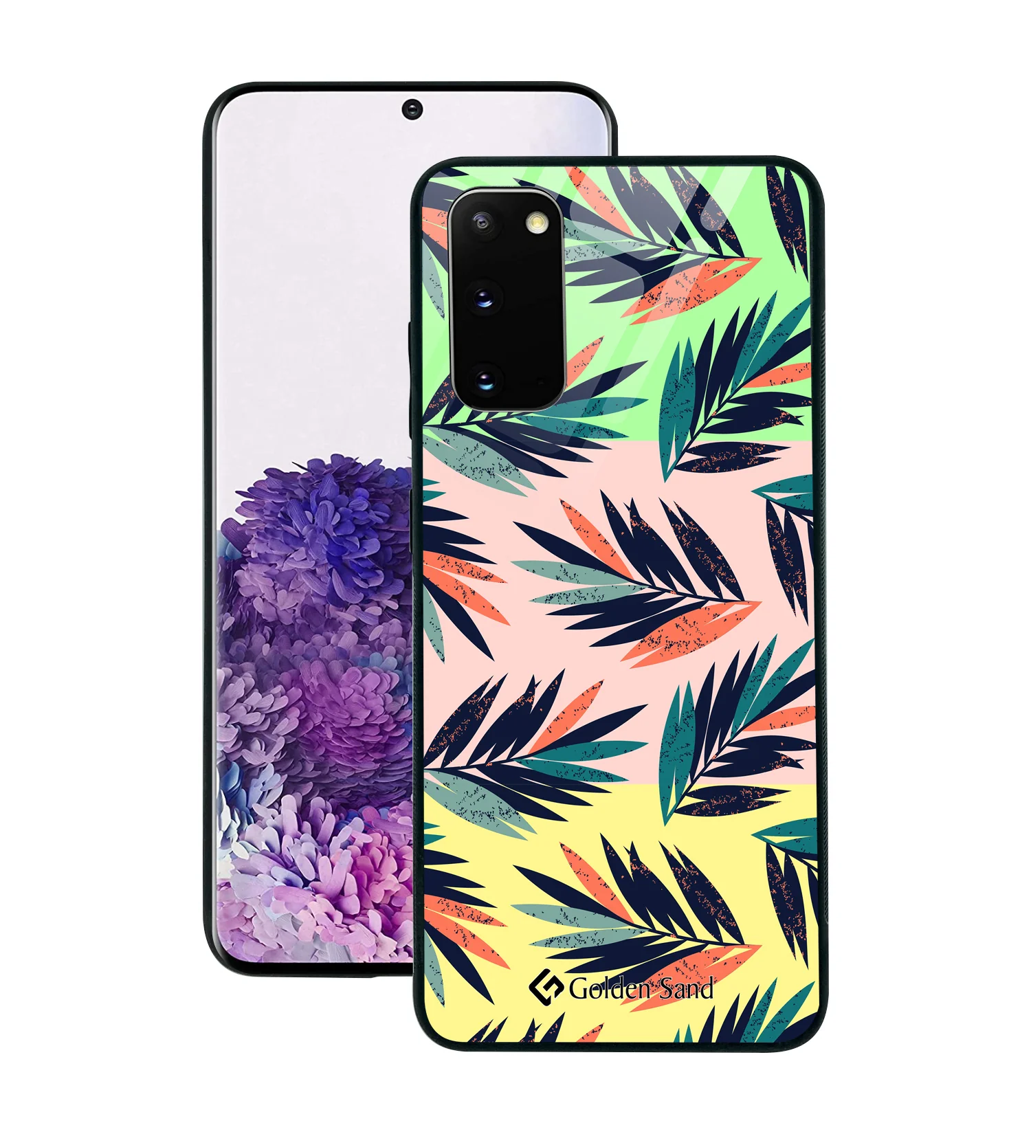 Golden Sand Slim Designer Glass Series For Samsung Galaxy S20 [Leaves 6]