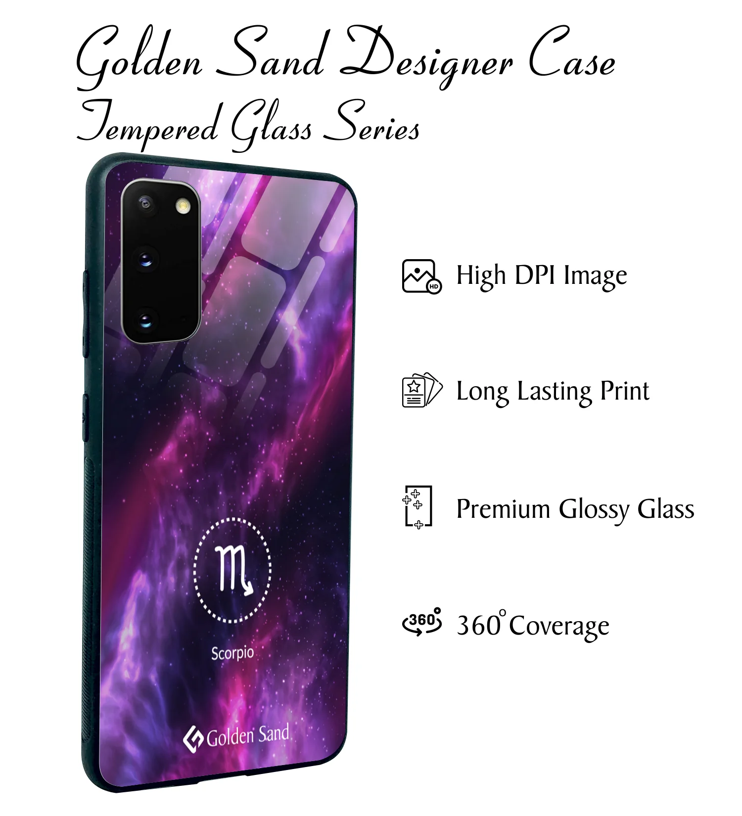 Golden Sand Slim Designer Glass Series For Samsung Galaxy S20 [Zodiac 8] - Image 2
