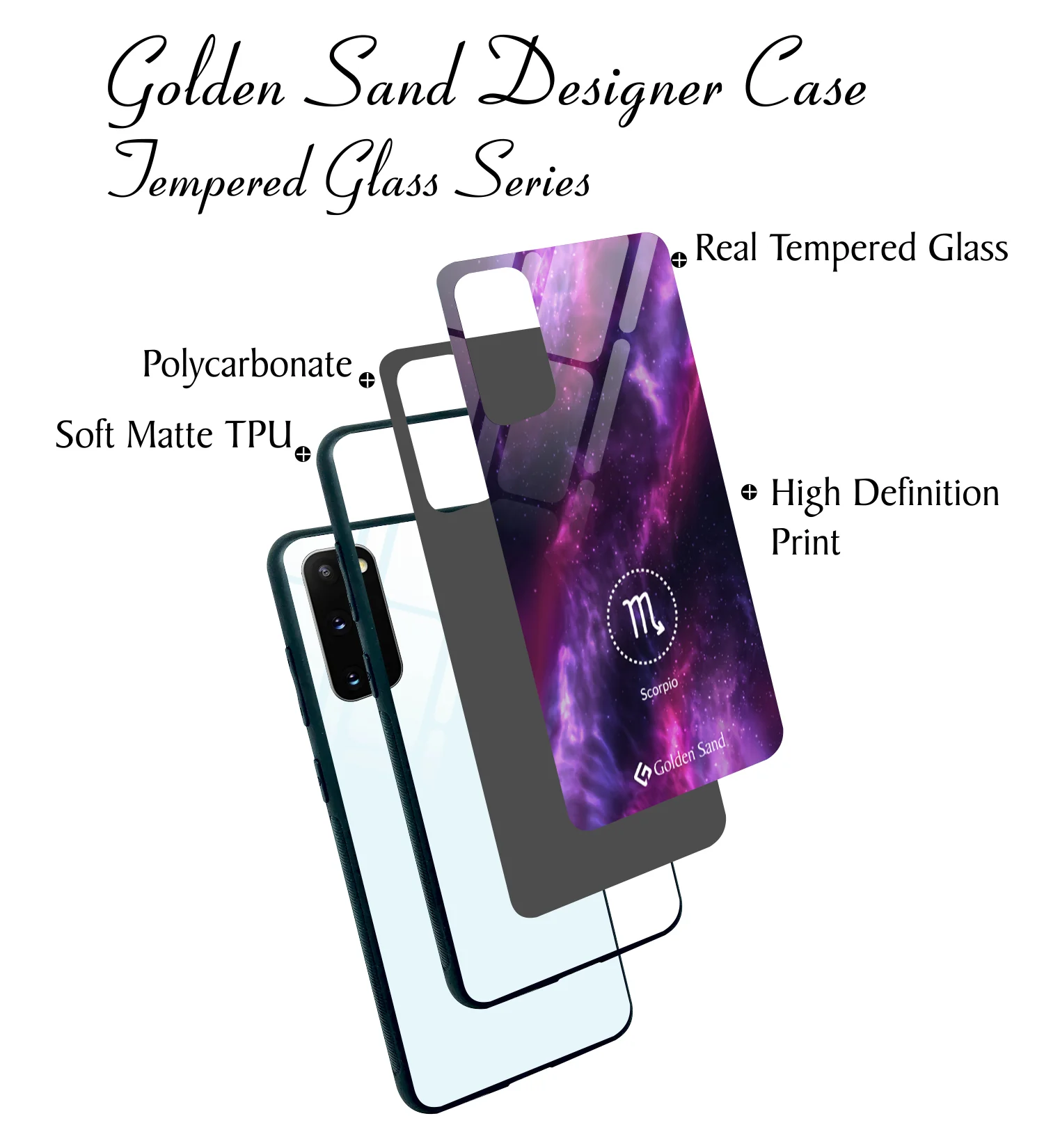 Golden Sand Slim Designer Glass Series For Samsung Galaxy S20 [Zodiac 8] - Image 3