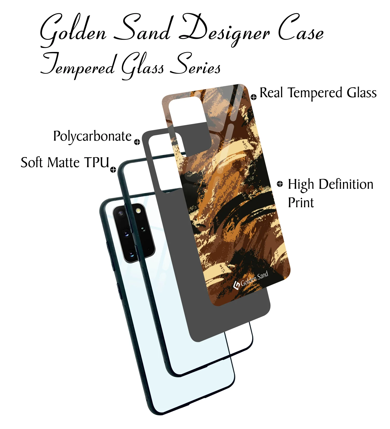 Golden Sand Slim Designer Glass Series For Samsung Galaxy S20 + [Military 3] - Image 3