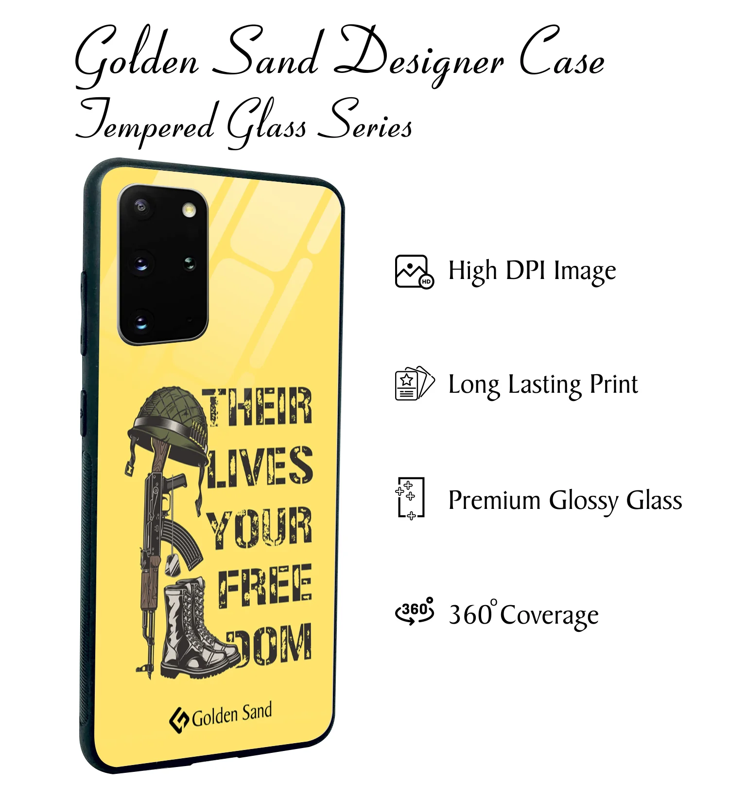 Golden Sand Slim Designer Glass Series For Samsung Galaxy S20 + [Military 5] - Image 2