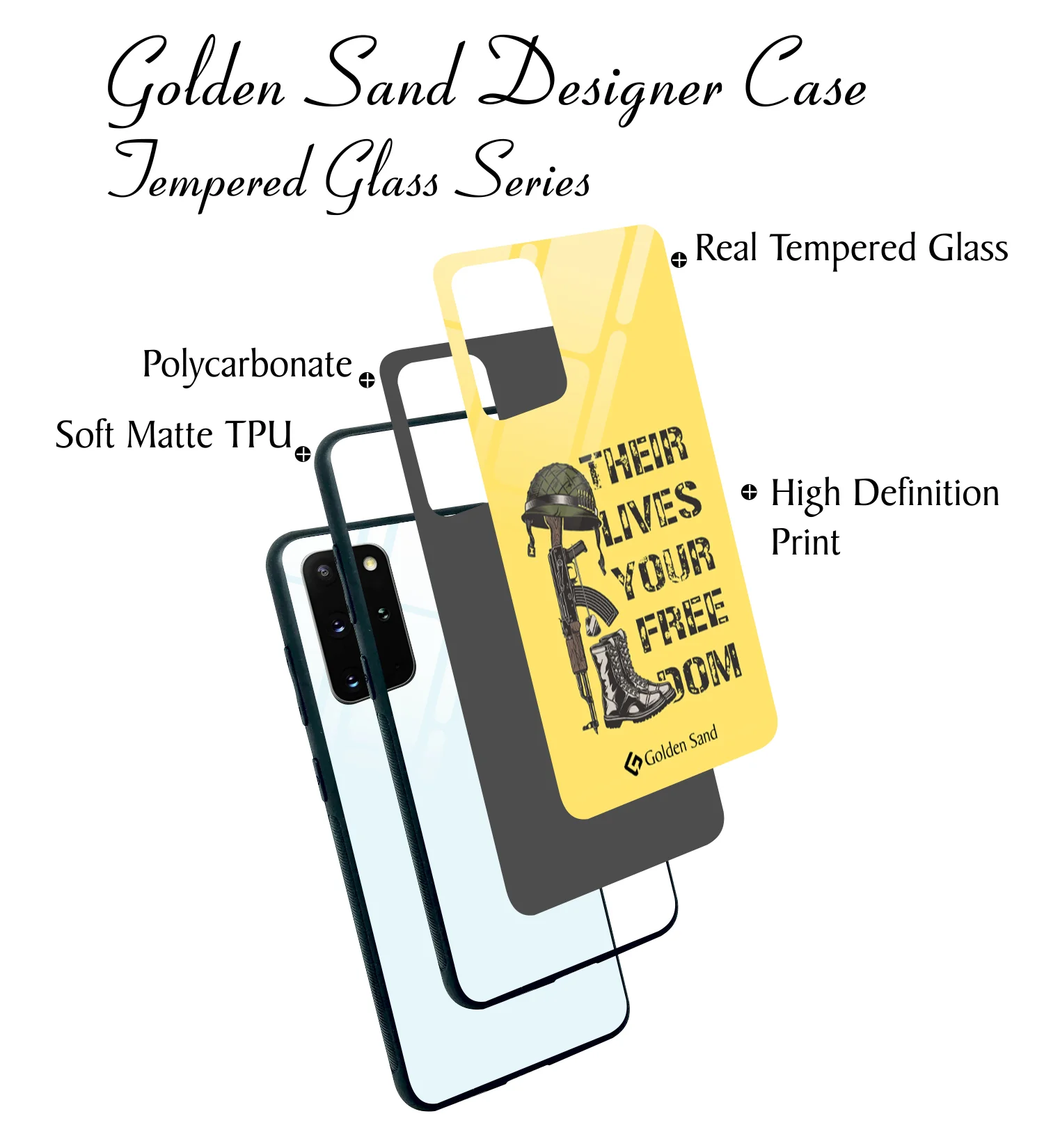 Golden Sand Slim Designer Glass Series For Samsung Galaxy S20 + [Military 5] - Image 3