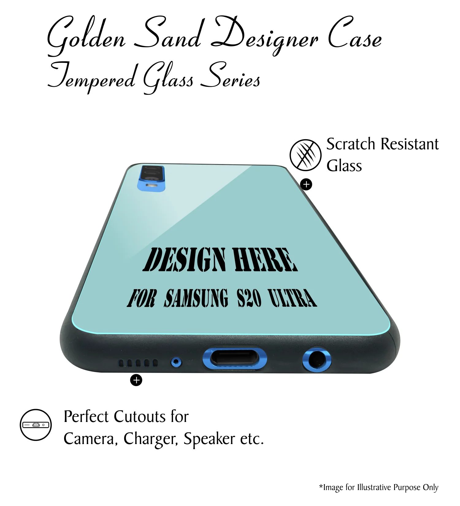 Golden Sand Slim Designer Glass Series For Samsung Galaxy S20 Ultra [Flower 1] - Image 5